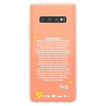 Picasee silikónový prehľadný obal pre Samsung Galaxy S10 Plus G975 - Kazma - BUĎTE TROCHU YESMANI