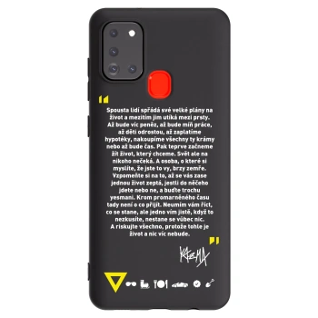 Picasee silikónový čierny obal pre Samsung Galaxy A21s - Kazma - BUĎTE TROCHU YESMANI