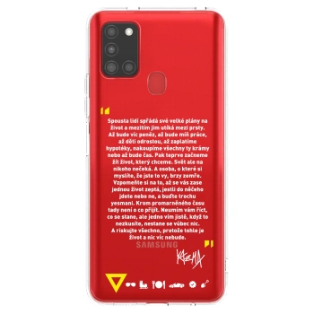 Picasee silikónový prehľadný obal pre Samsung Galaxy A21s - Kazma - BUĎTE TROCHU YESMANI