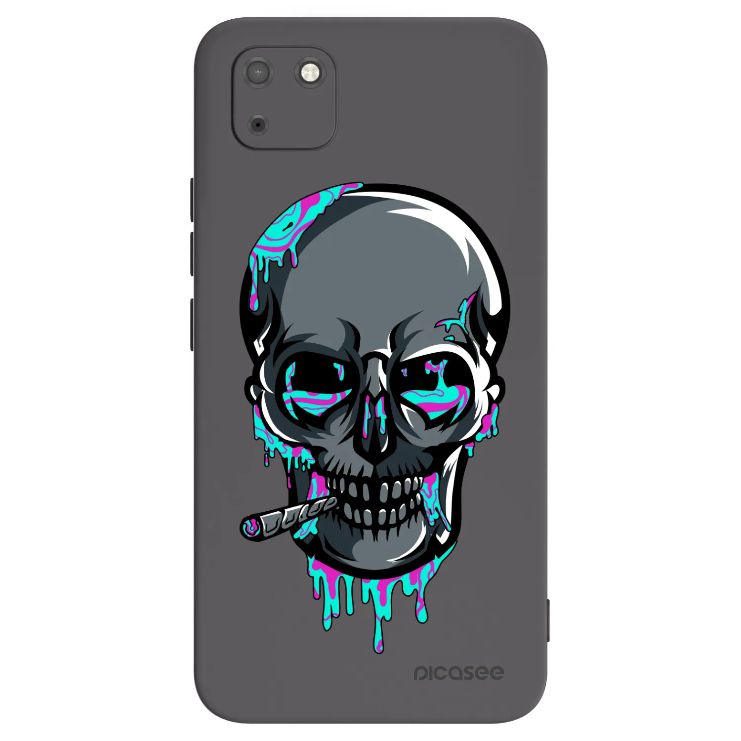 Picasee silikónový čierny obal pre Huawei Y5P - EARTH - Lebka 3.0