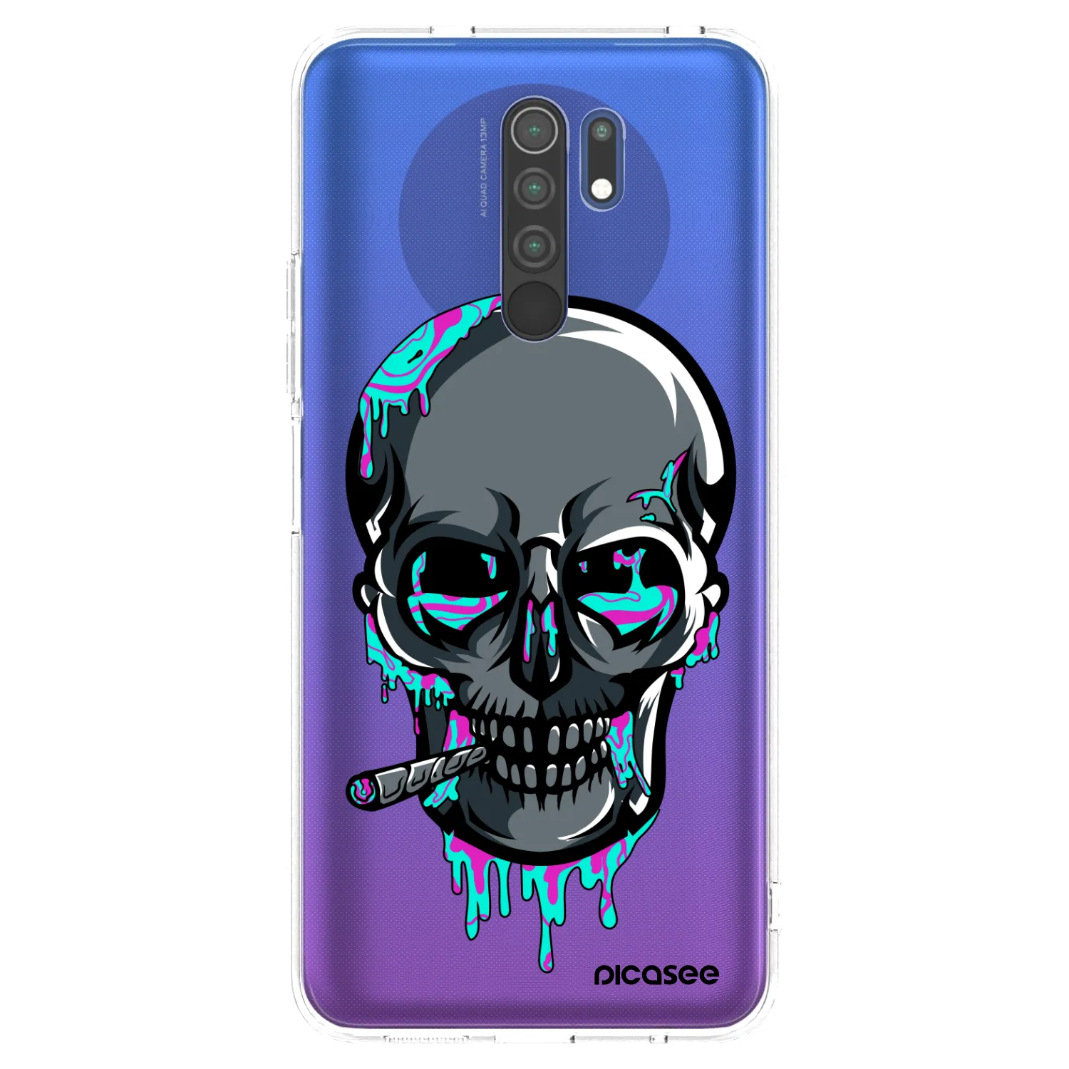 Picasee silikónový prehľadný obal pre Xiaomi Redmi 9 - EARTH - Lebka 3.0
