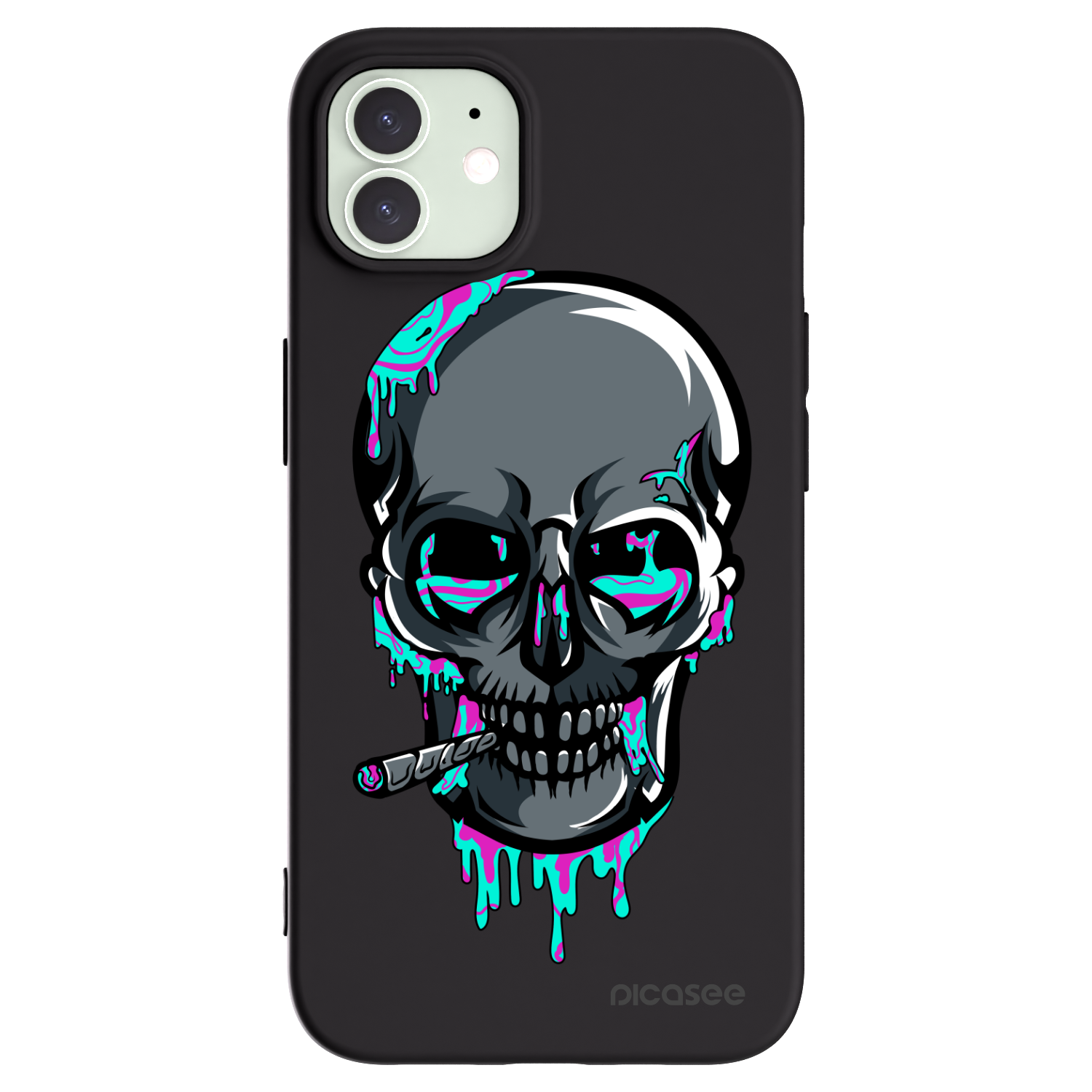 Picasee silikónový čierny obal pre Apple iPhone 12 Pro - EARTH - Lebka 3.0