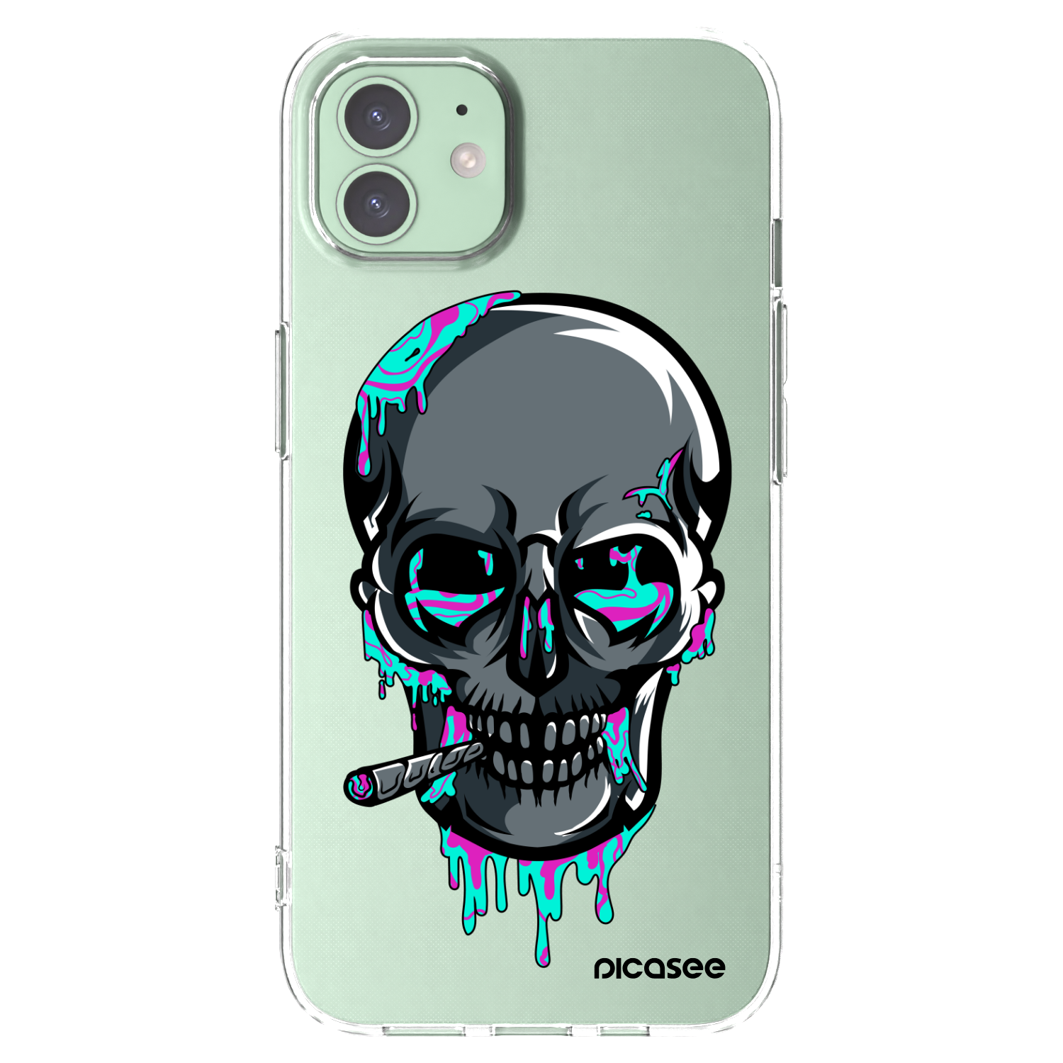 Picasee silikónový prehľadný obal pre Apple iPhone 12 Pro - EARTH - Lebka 3.0