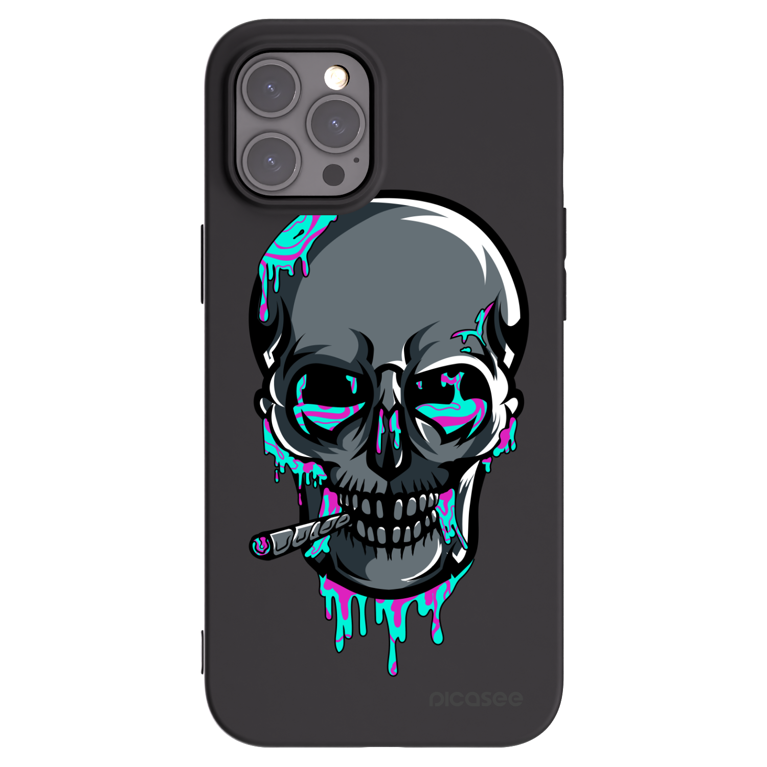 Silikónový čierny obal pre Apple iPhone 12 Pro Max - EARTH - Lebka 3.0