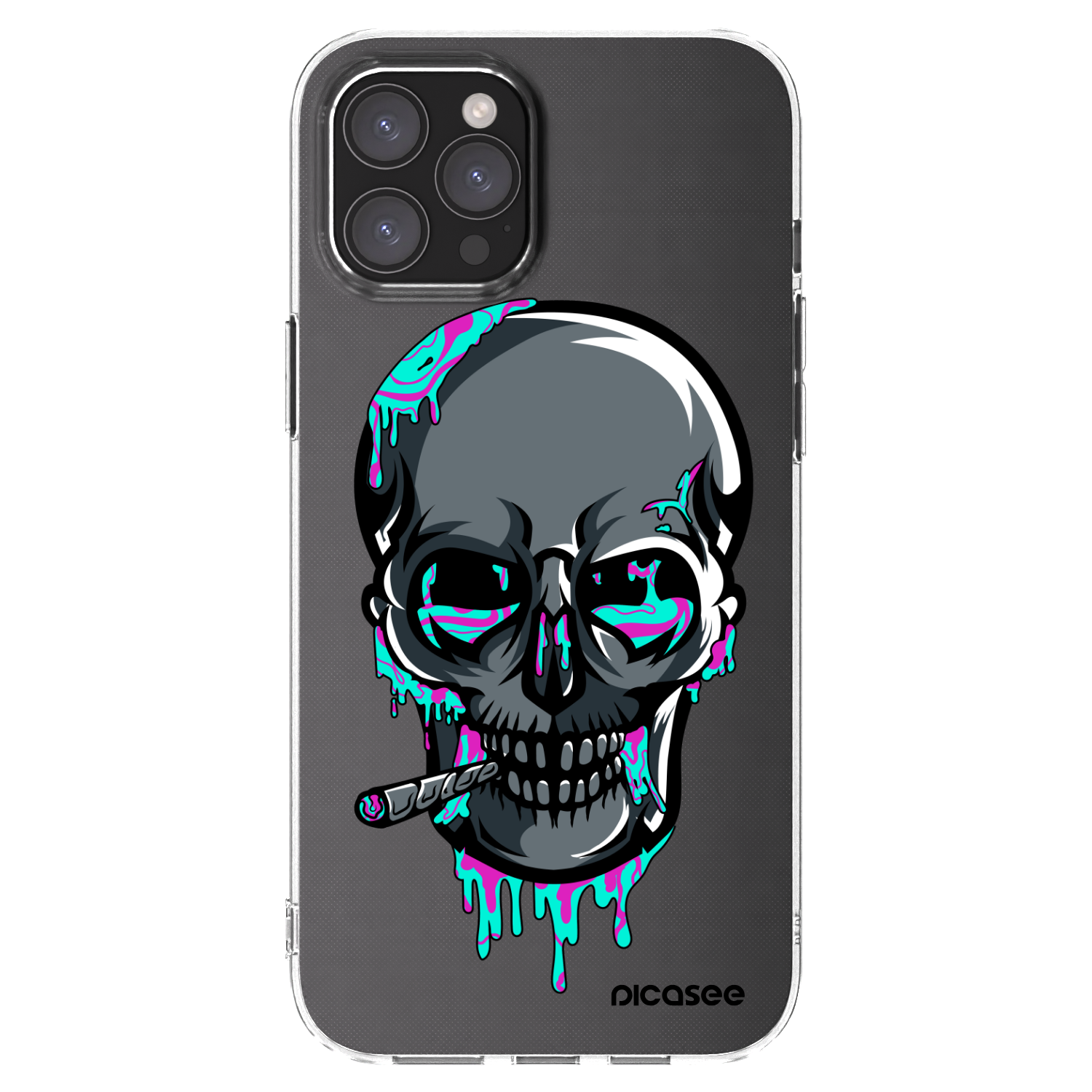 Picasee silikónový prehľadný obal pre Apple iPhone 12 Pro Max - EARTH - Lebka 3.0