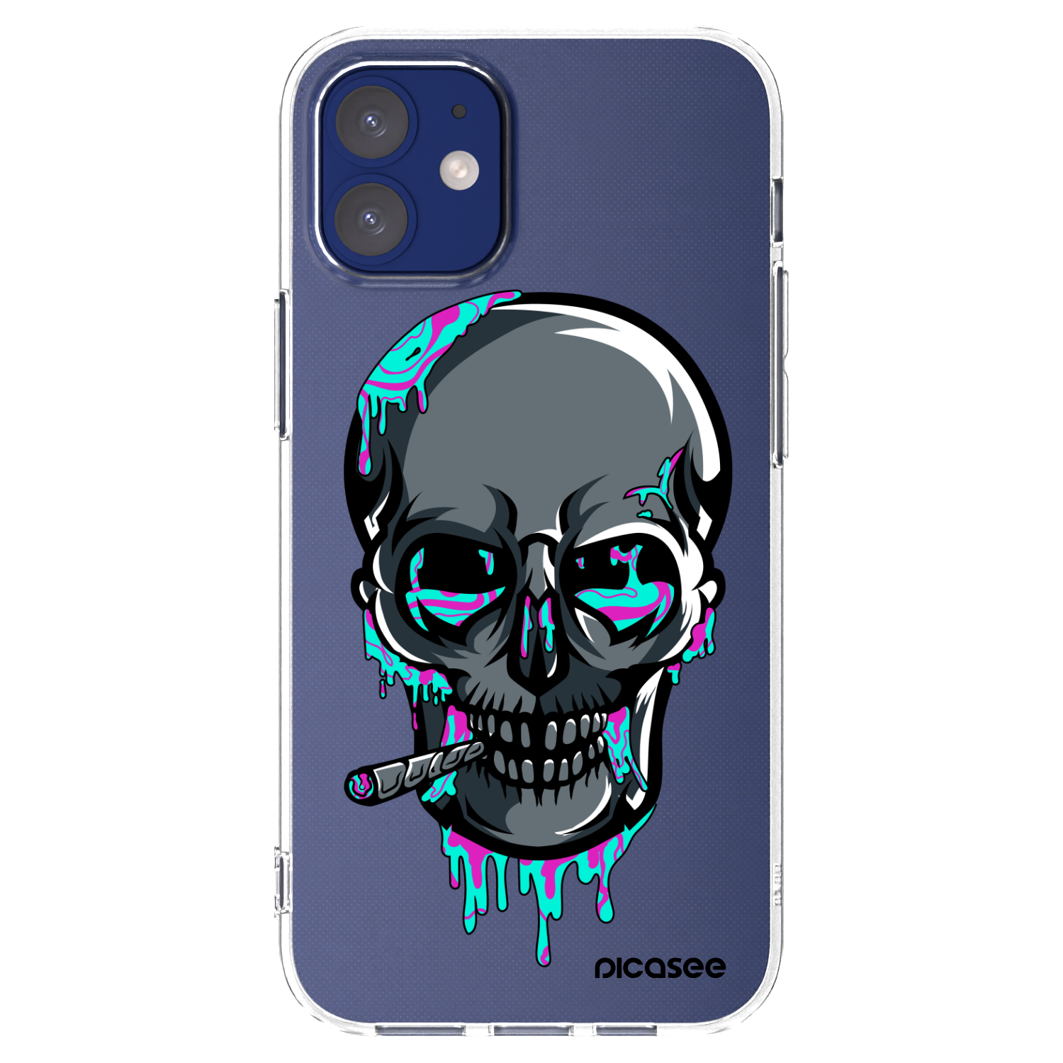 Silikónový prehľadný obal pre Apple iPhone 12 mini - EARTH - Lebka 3.0