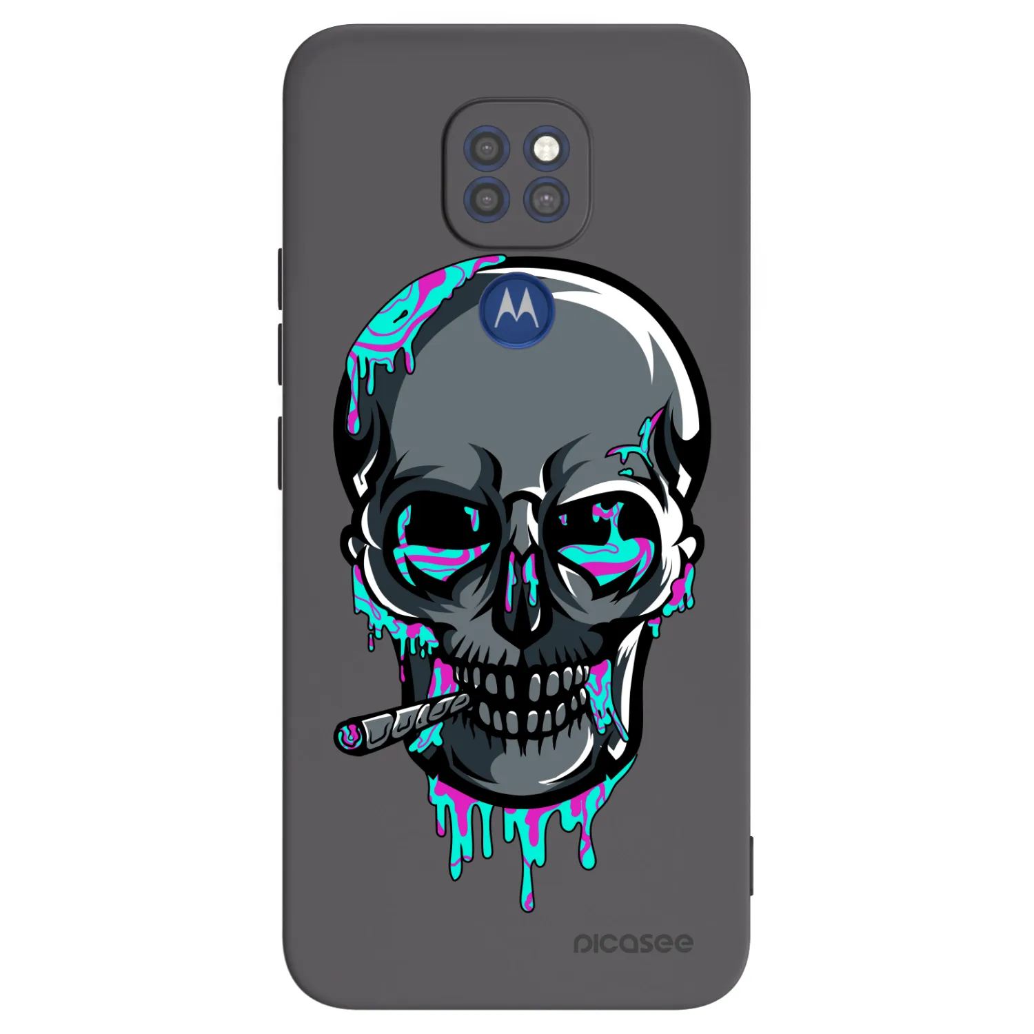 Picasee silikónový čierny obal pre Motorola Moto G9 Play - EARTH - Lebka 3.0