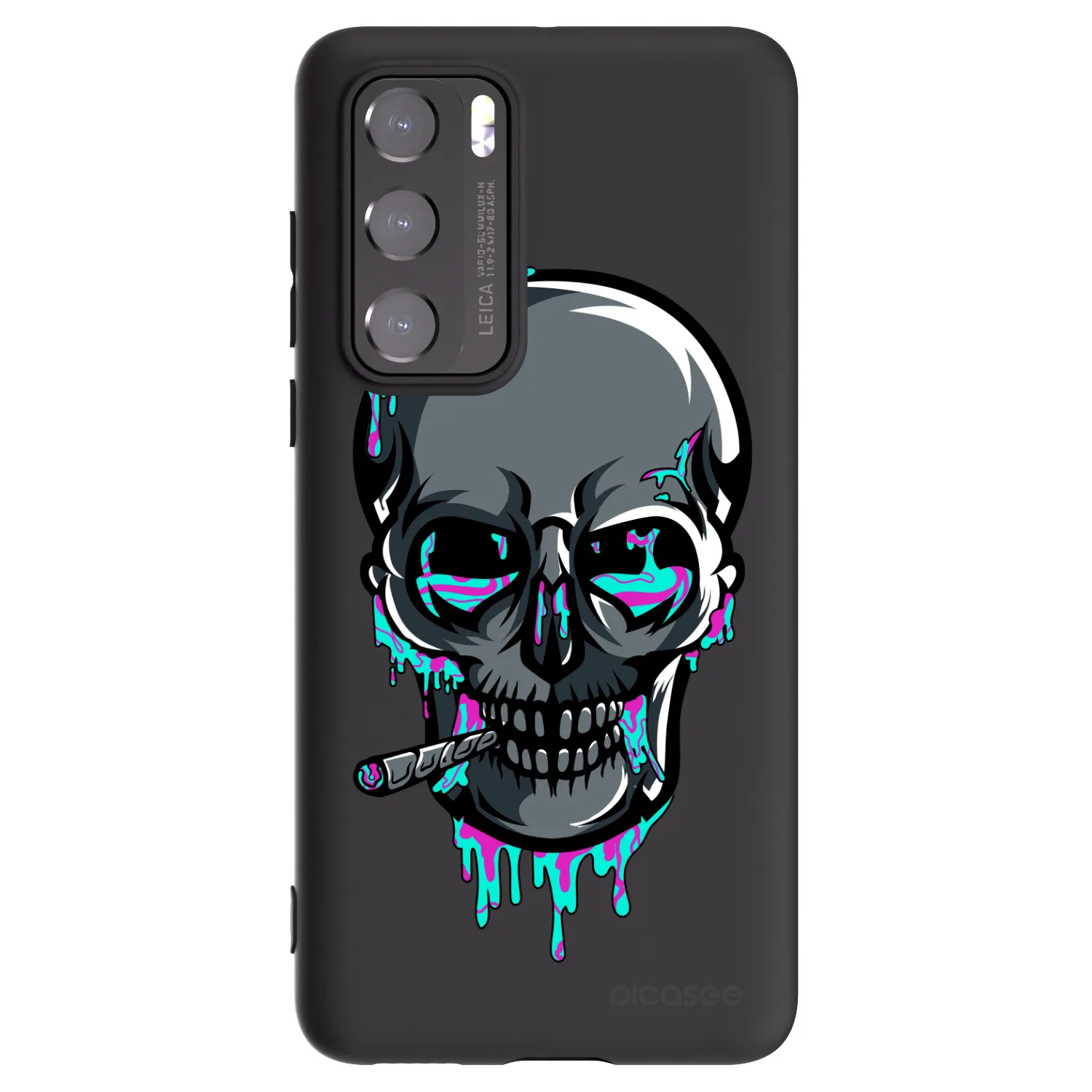 Picasee silikónový čierny obal pre Huawei P40 - EARTH - Lebka 3.0
