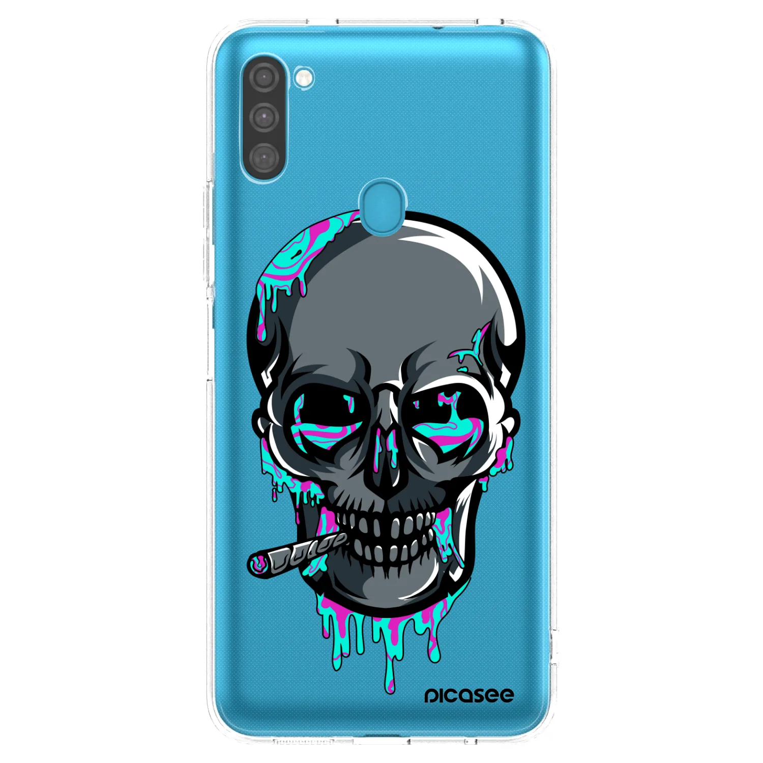 Picasee silikónový prehľadný obal pre Samsung Galaxy M11 - EARTH - Lebka 3.0