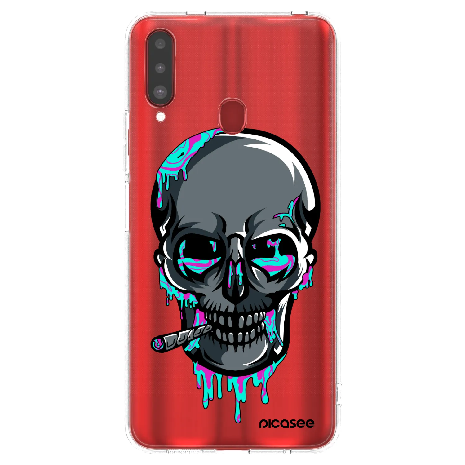 Picasee silikónový prehľadný obal pre Samsung Galaxy A20s - EARTH - Lebka 3.0