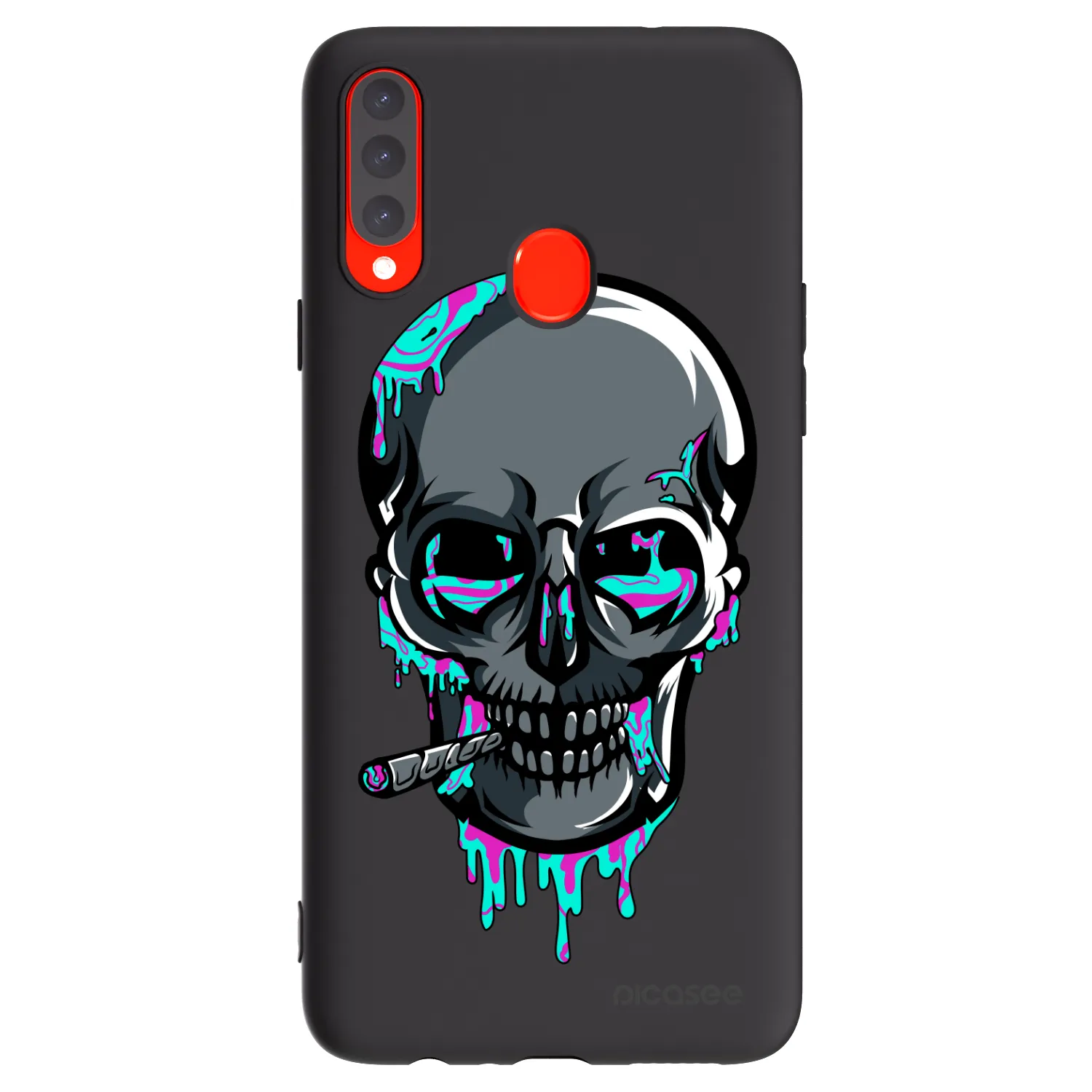 Picasee silikónový čierny obal pre Samsung Galaxy A20s - EARTH - Lebka 3.0