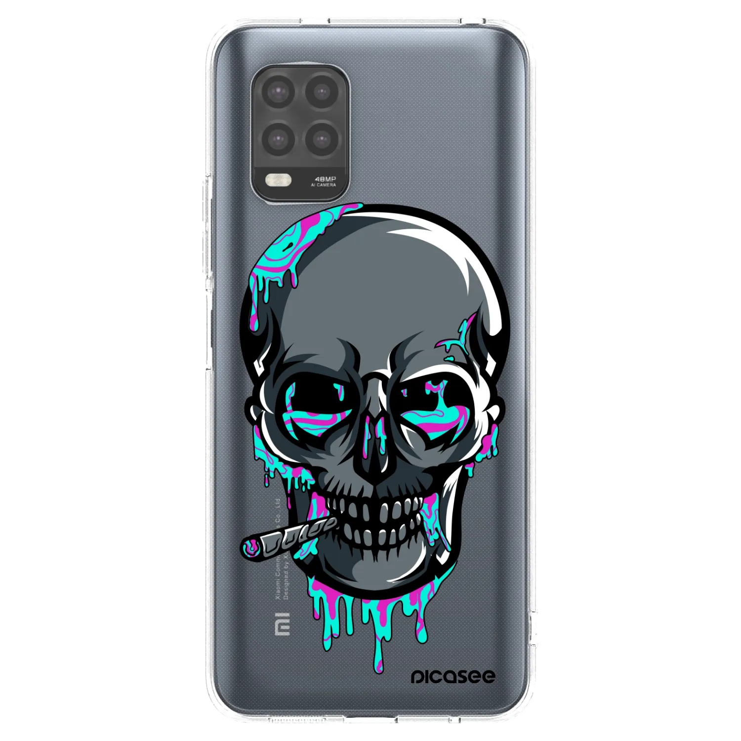 Picasee silikónový prehľadný obal pre Xiaomi Mi 10 Lite - EARTH - Lebka 3.0