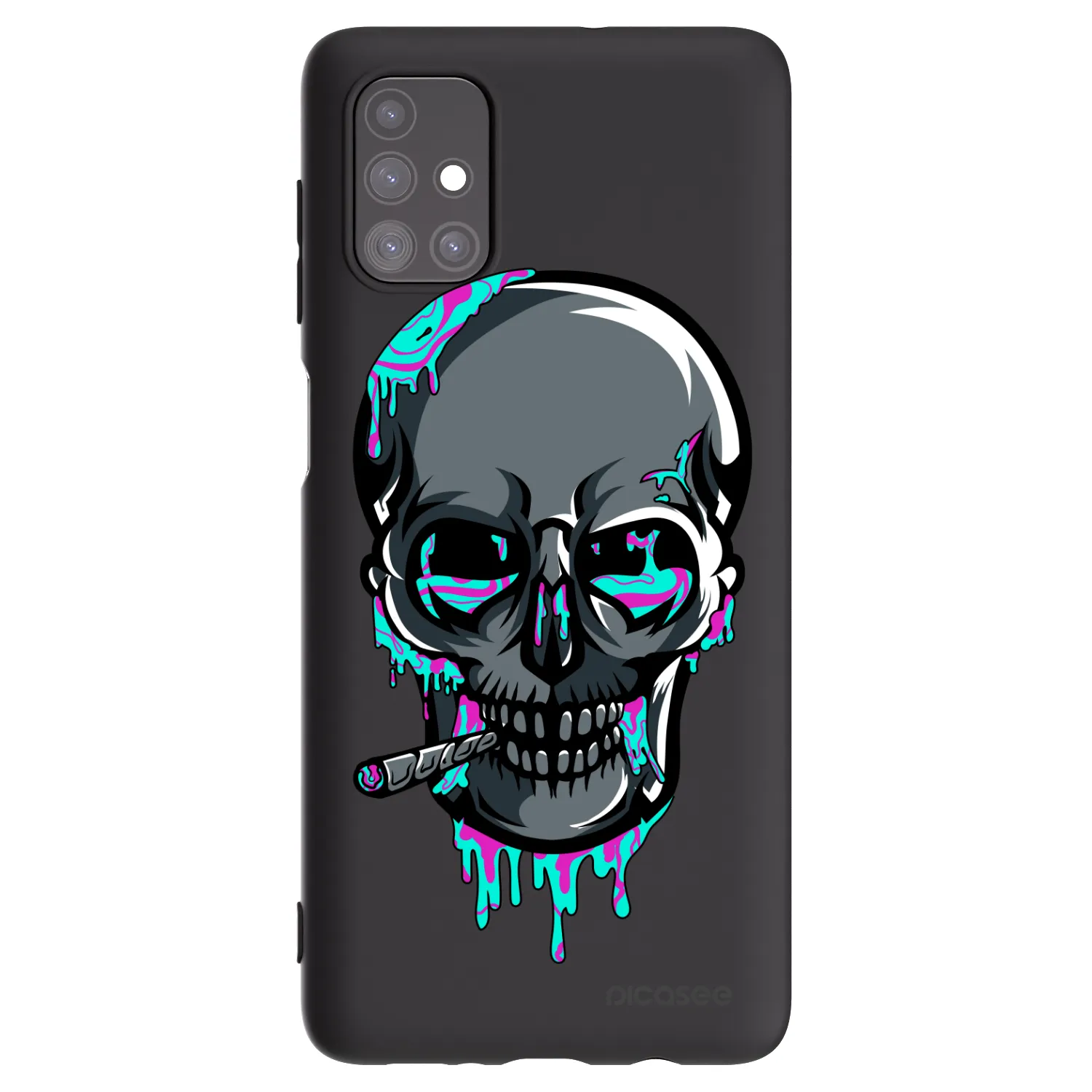 Picasee silikónový čierny obal pre Samsung Galaxy M51 M515F - EARTH - Lebka 3.0