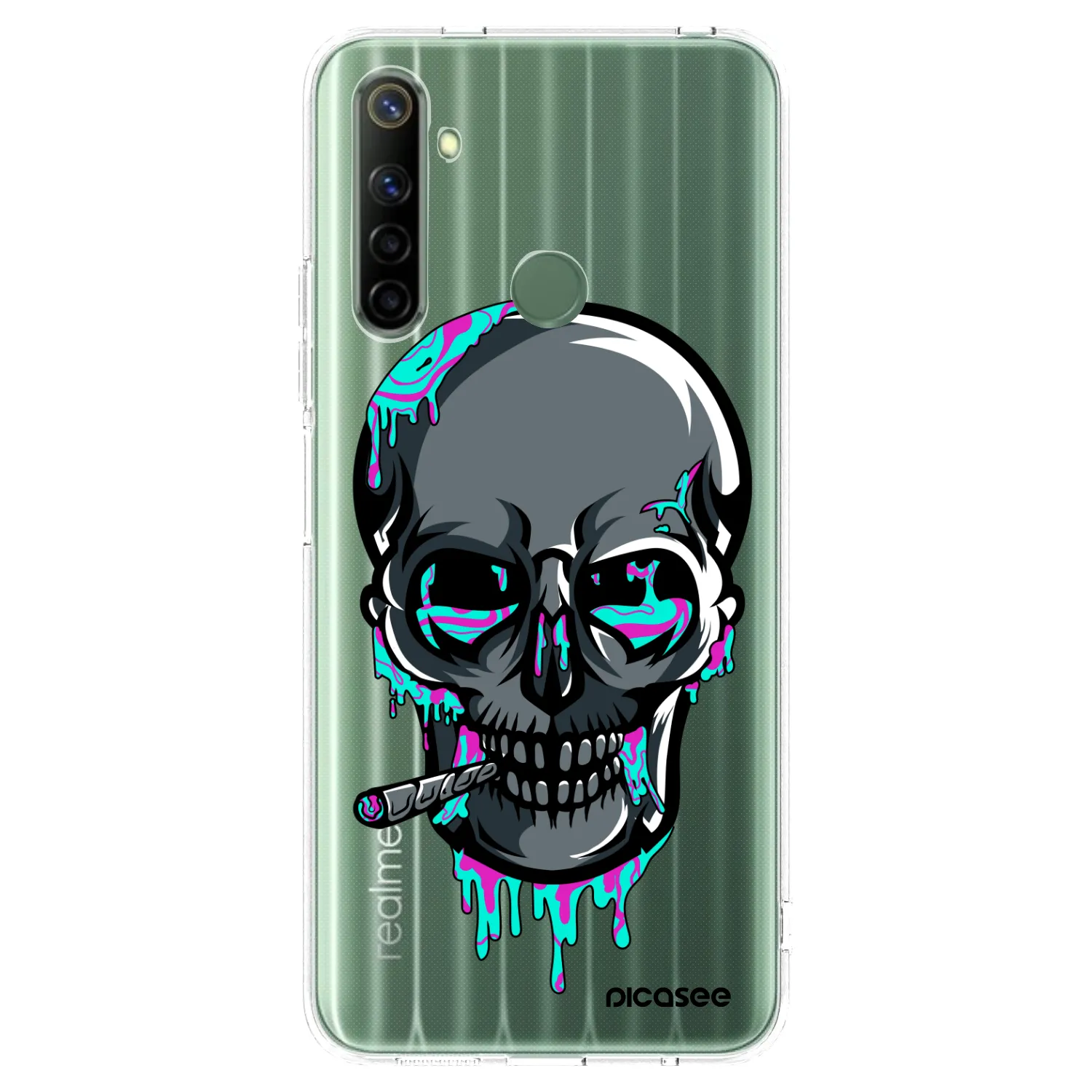Picasee silikónový prehľadný obal pre Realme 6i - EARTH - Lebka 3.0