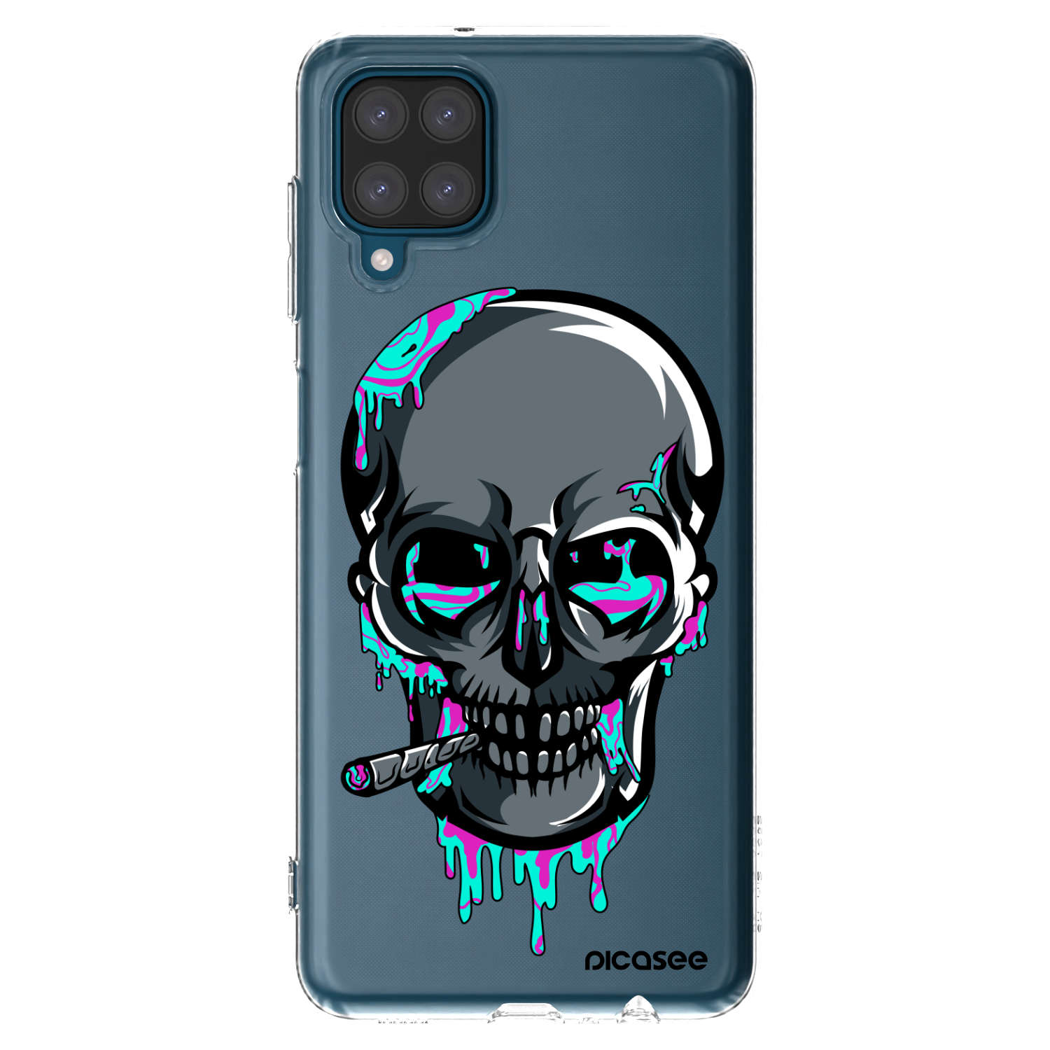 Picasee silikónový prehľadný obal pre Samsung Galaxy A12 A125F - EARTH - Lebka 3.0