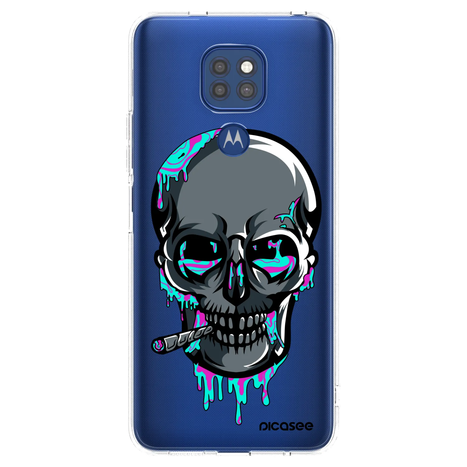 Silikónový prehľadný obal pre Motorola Moto G9 Play - EARTH - Lebka 3.0