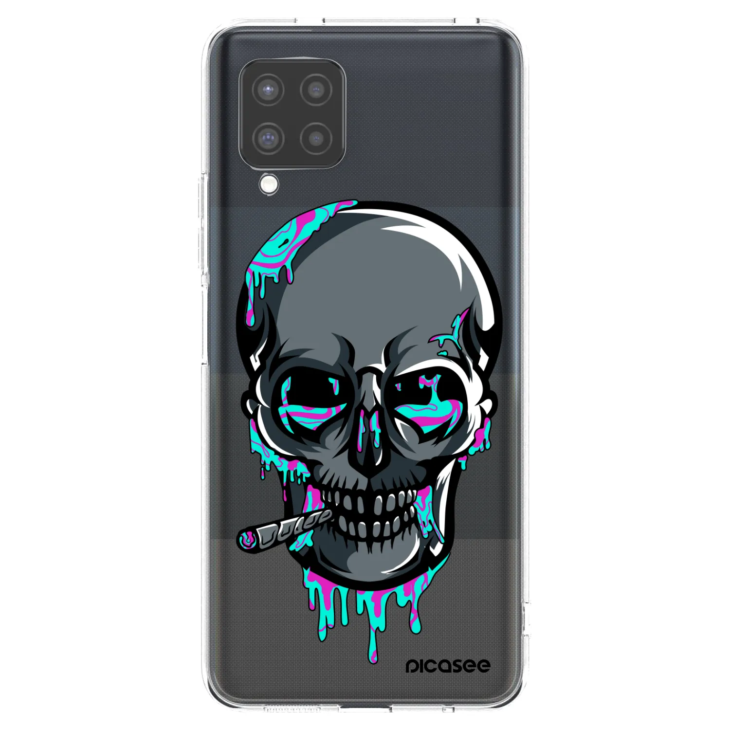 Picasee silikónový prehľadný obal pre Samsung Galaxy A42 A426B - EARTH - Lebka 3.0