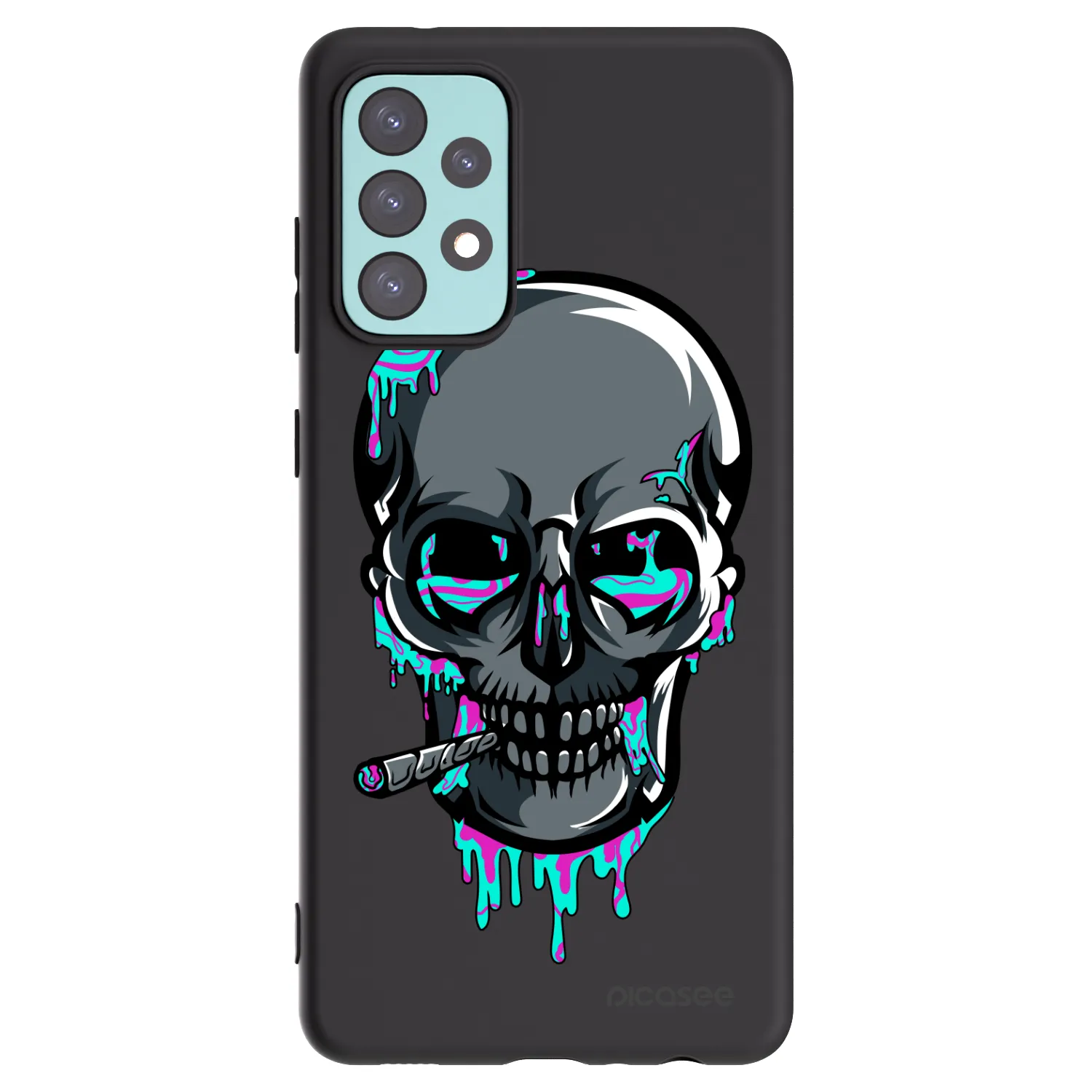 Picasee silikónový čierny obal pre Samsung Galaxy A72 A725F - EARTH - Lebka 3.0