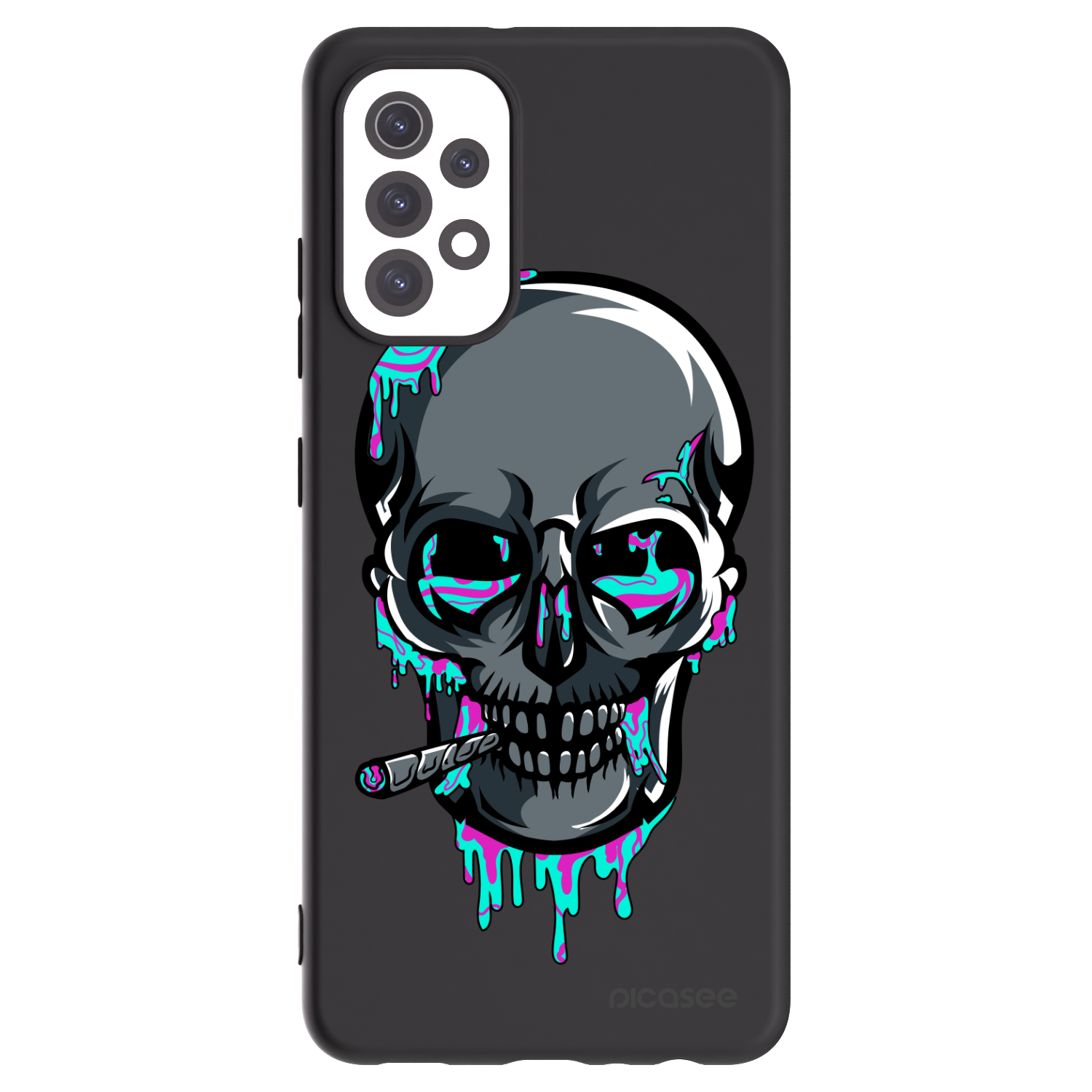Picasee silikónový čierny obal pre Samsung Galaxy A32 5G A326B - EARTH - Lebka 3.0