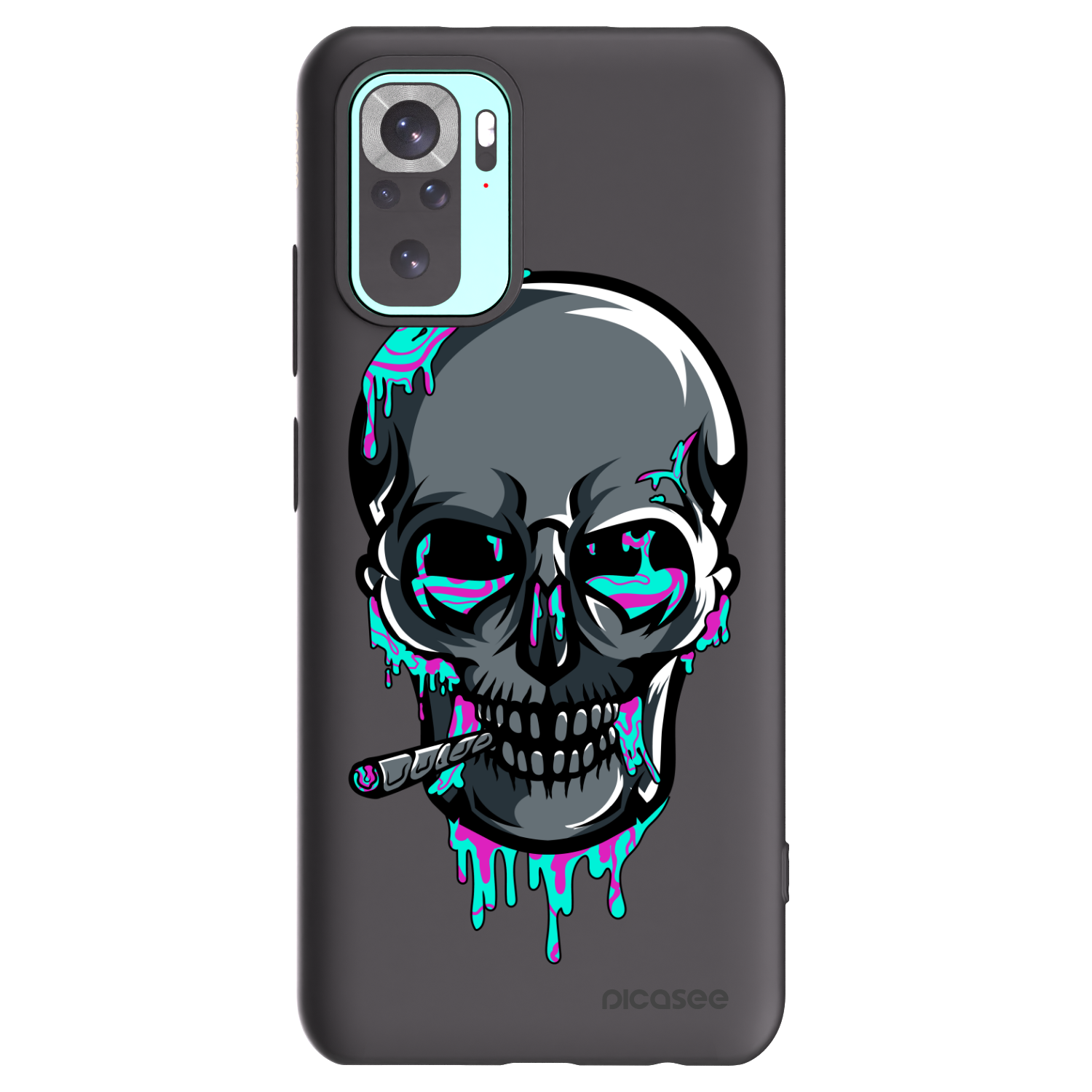 Picasee silikónový čierny obal pre Xiaomi Redmi Note 10 Pro - EARTH - Lebka 3.0