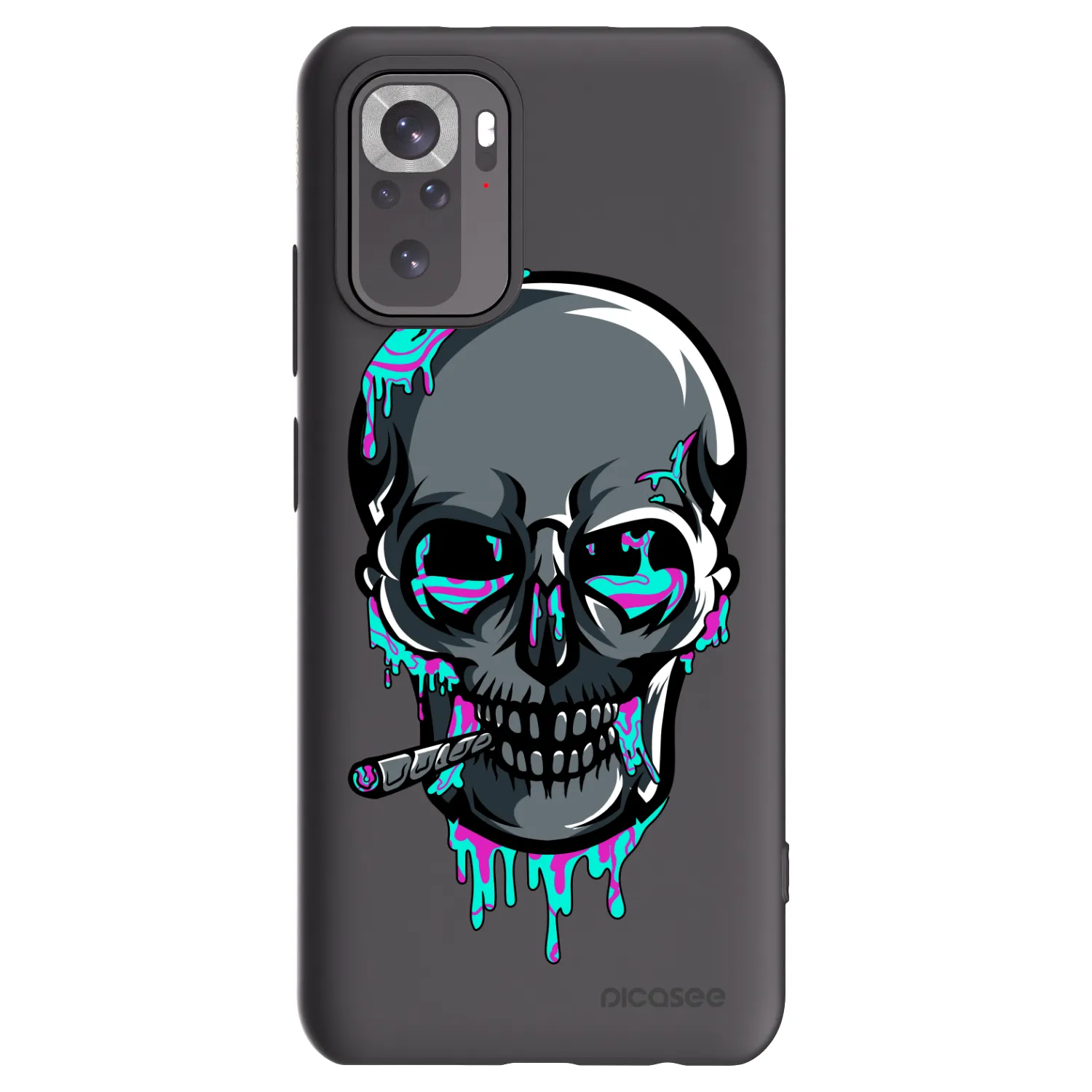 Picasee silikónový čierny obal pre Xiaomi Redmi Note 10S - EARTH - Lebka 3.0