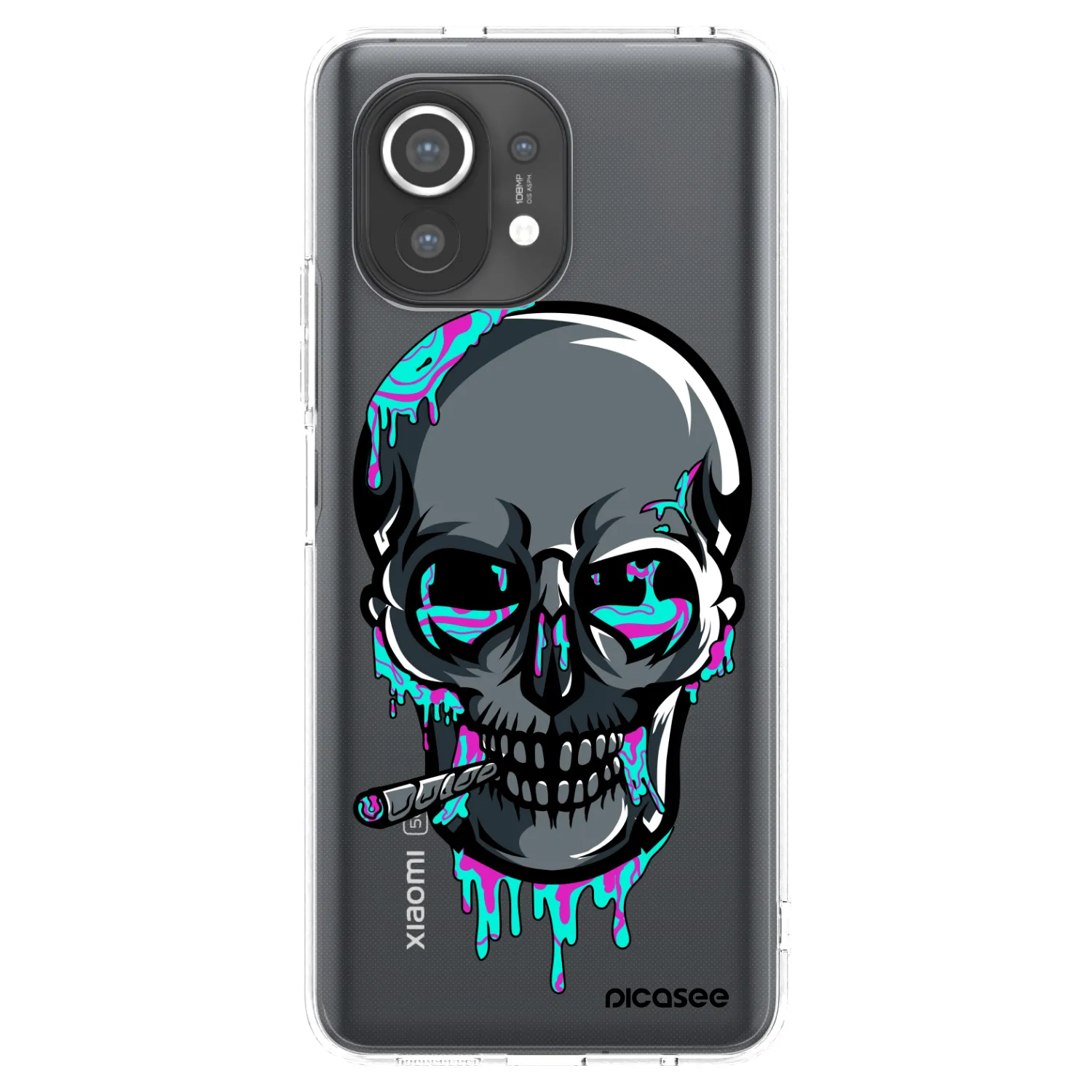 Picasee silikónový prehľadný obal pre Xiaomi Mi 11 - EARTH - Lebka 3.0