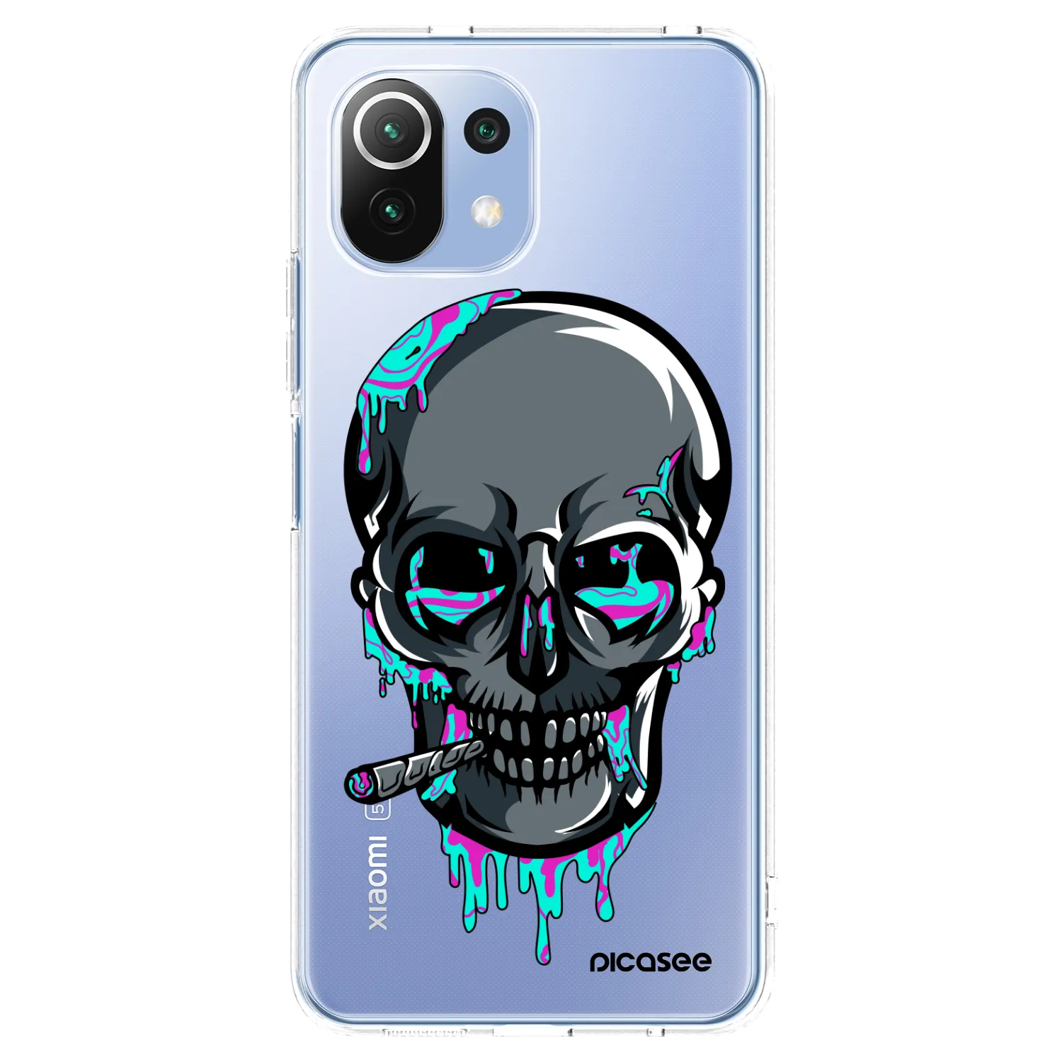 Picasee silikónový prehľadný obal pre Xiaomi Mi 11 Lite - EARTH - Lebka 3.0