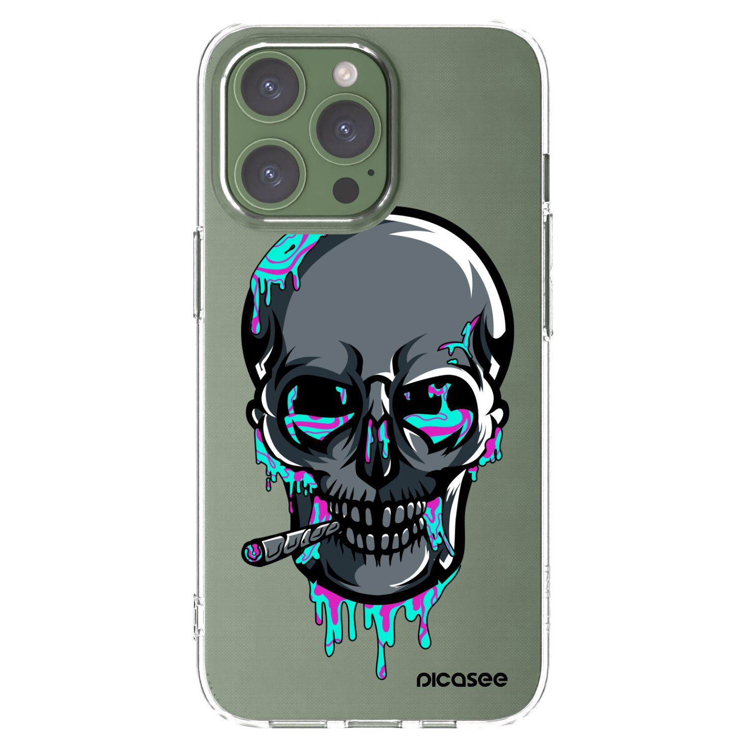 Silikónový prehľadný obal pre Apple iPhone 13 Pro - EARTH - Lebka 3.0