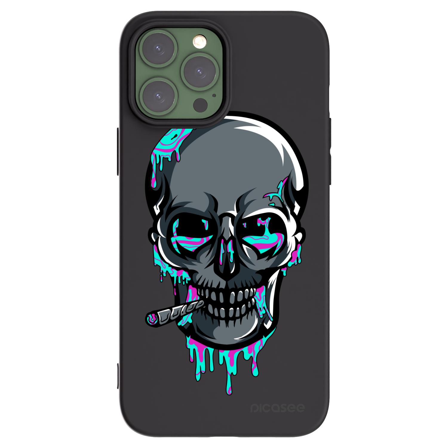 Silikónový čierny obal pre Apple iPhone 13 Pro Max - EARTH - Lebka 3.0