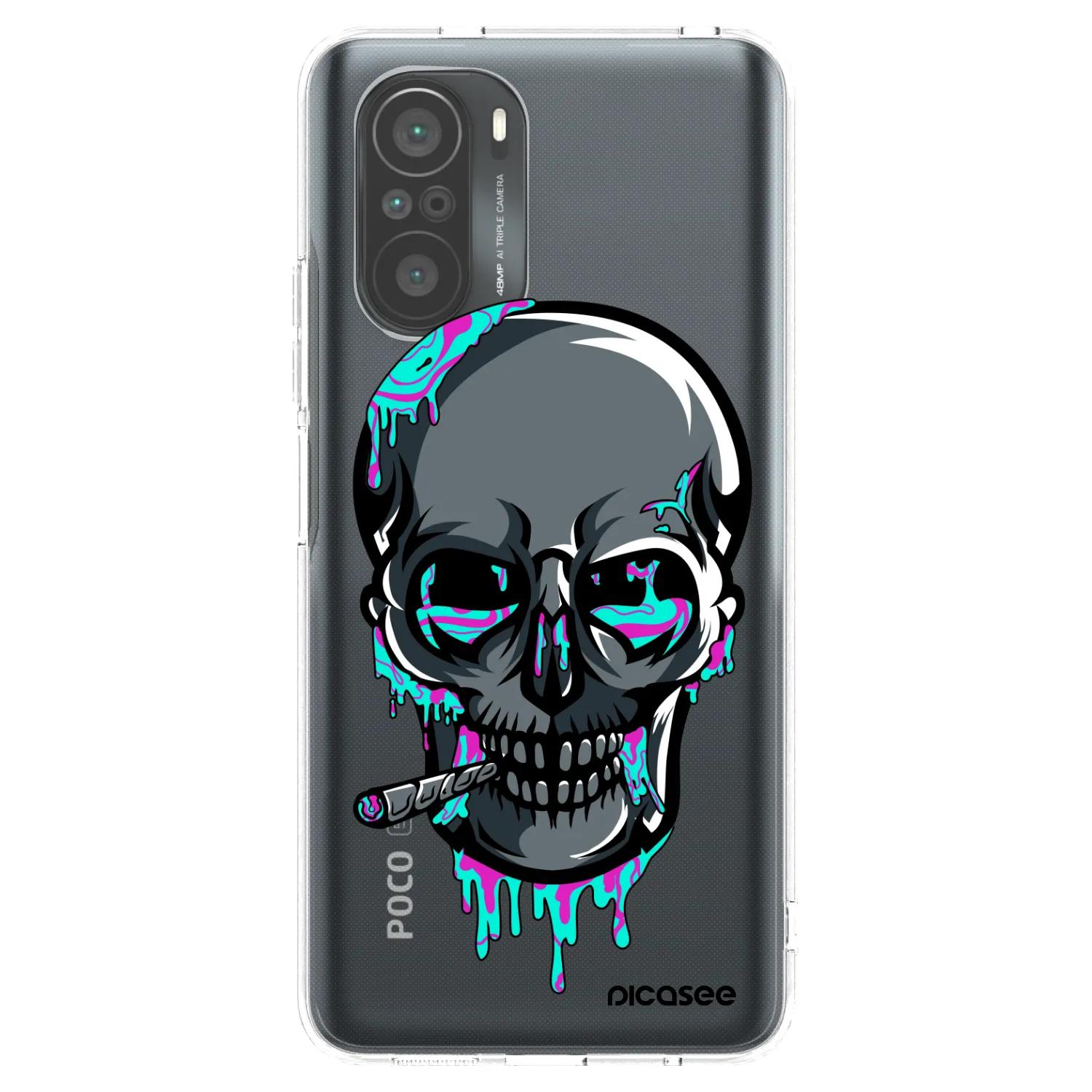 Picasee silikónový prehľadný obal pre Xiaomi Poco F3 - EARTH - Lebka 3.0