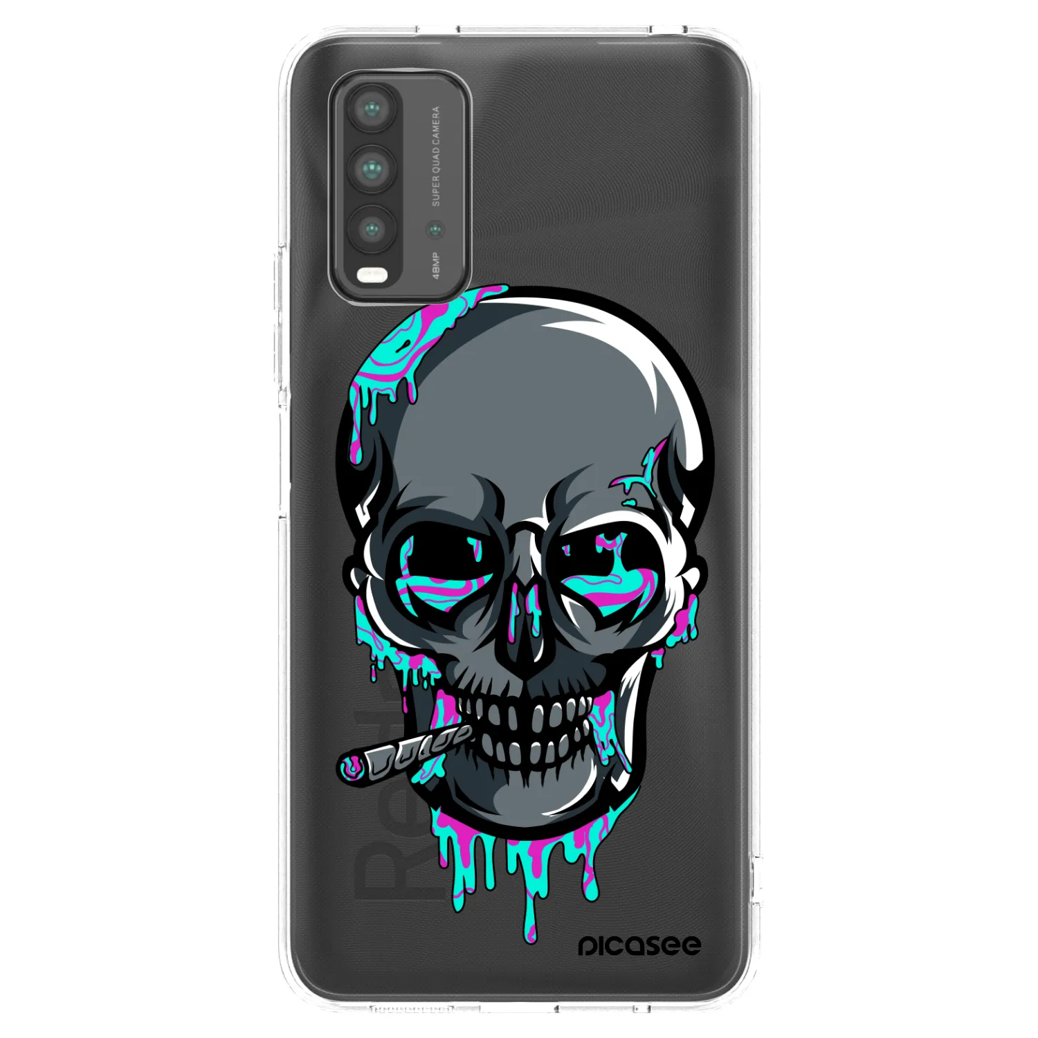 Picasee silikónový prehľadný obal pre Xiaomi Redmi 9T - EARTH - Lebka 3.0
