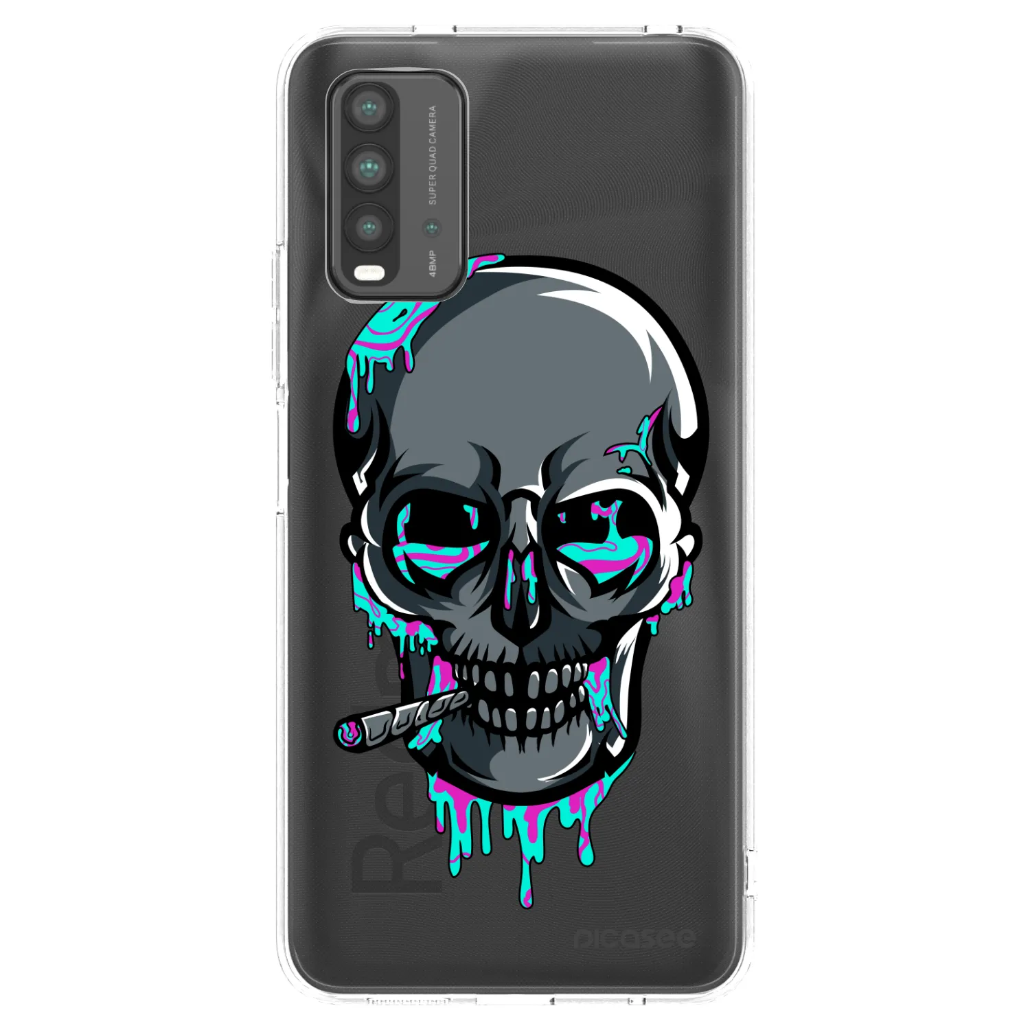 Picasee silikónový čierny obal pre Xiaomi Redmi 9T - EARTH - Lebka 3.0