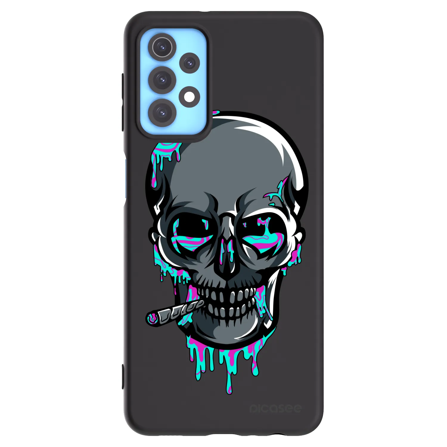 Picasee silikónový čierny obal pre Samsung Galaxy A32 4G SM-A325F - EARTH - Lebka 3.0