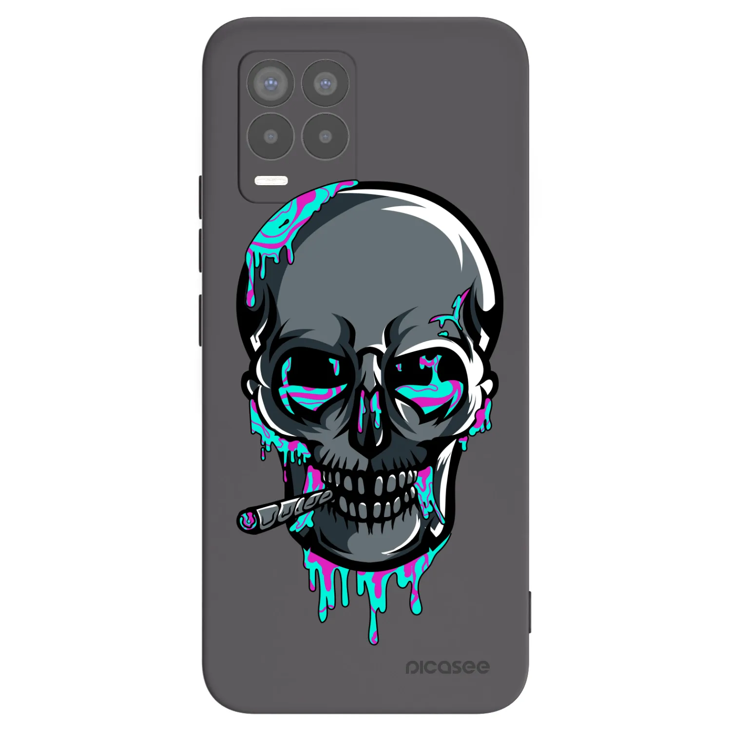 Picasee silikónový čierny obal pre Realme 8 Pro - EARTH - Lebka 3.0