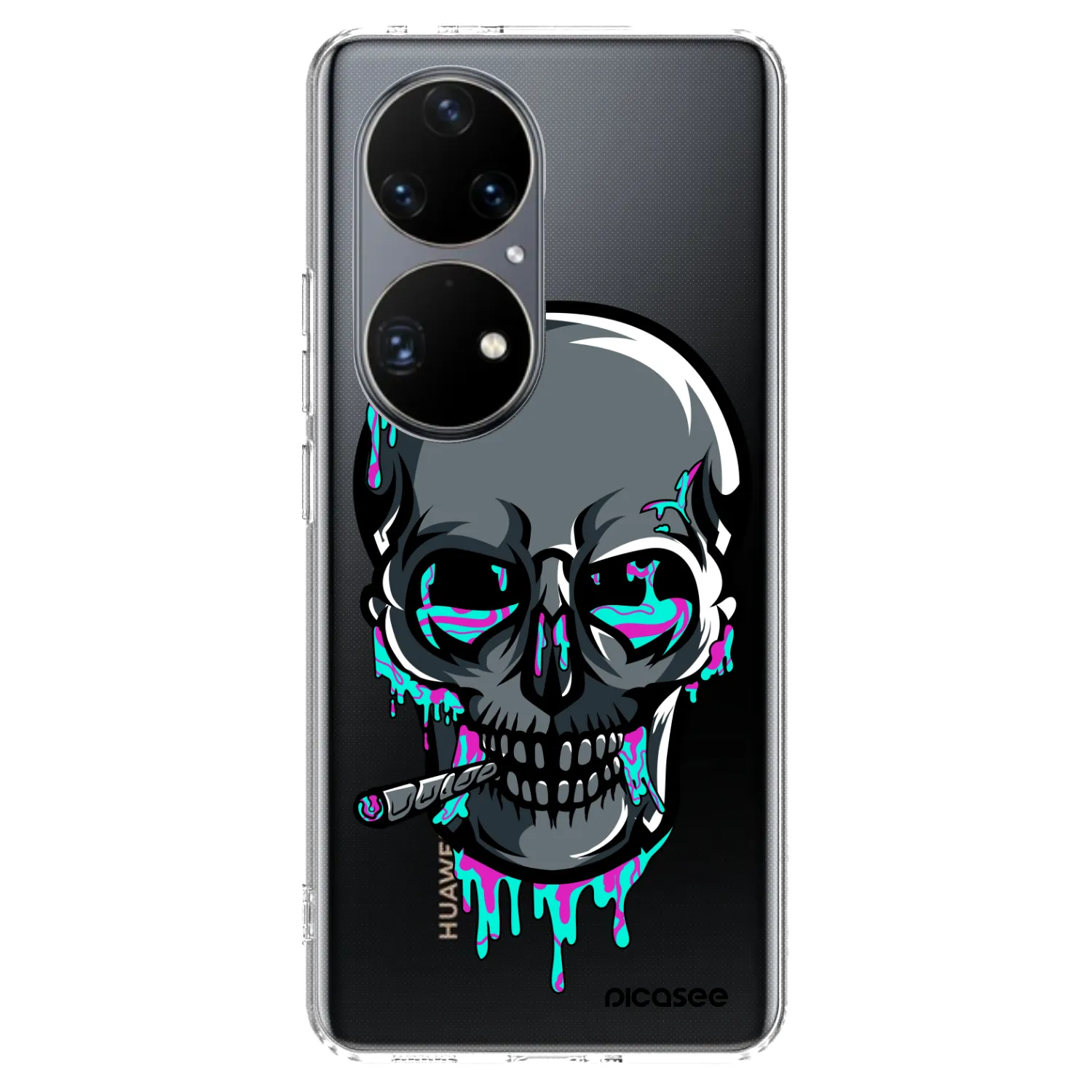 Picasee silikónový prehľadný obal pre Huawei P50 - EARTH - Lebka 3.0