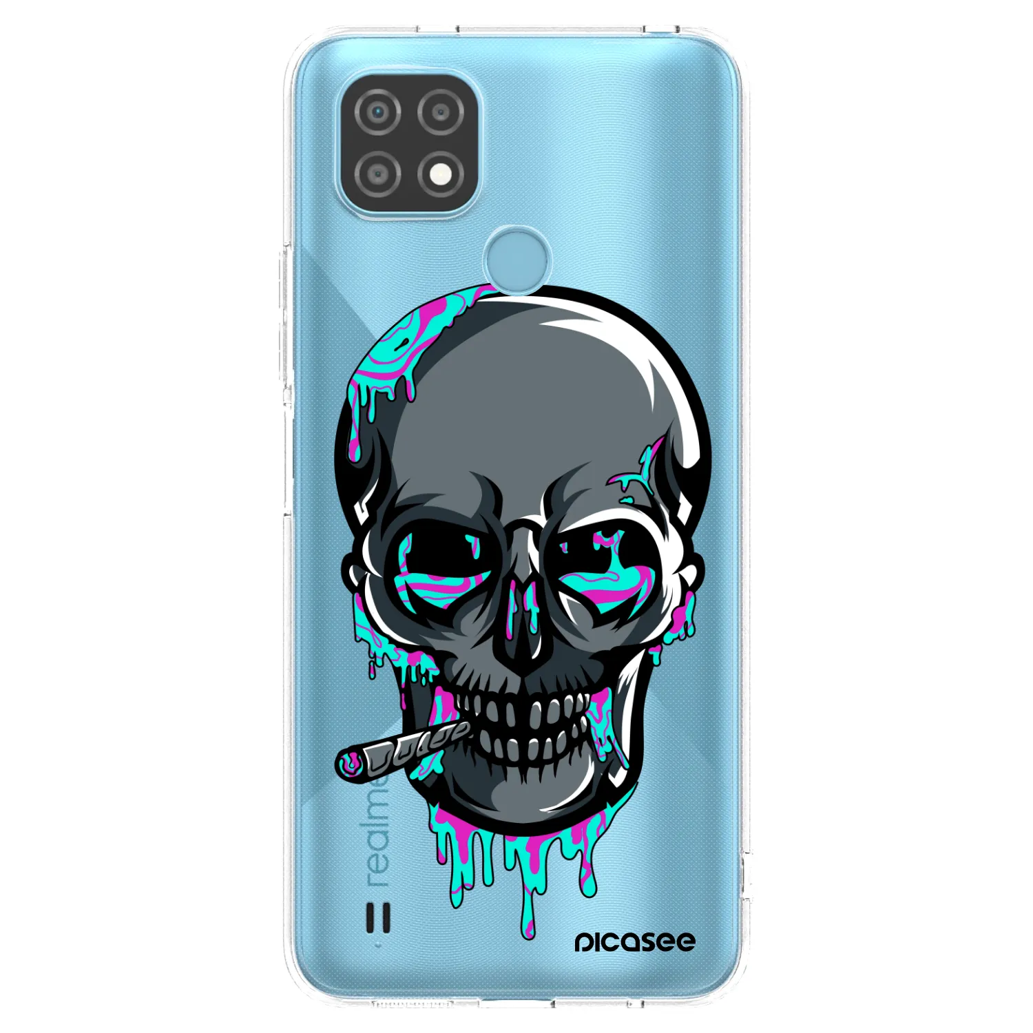Picasee silikónový prehľadný obal pre Realme C21 - EARTH - Lebka 3.0