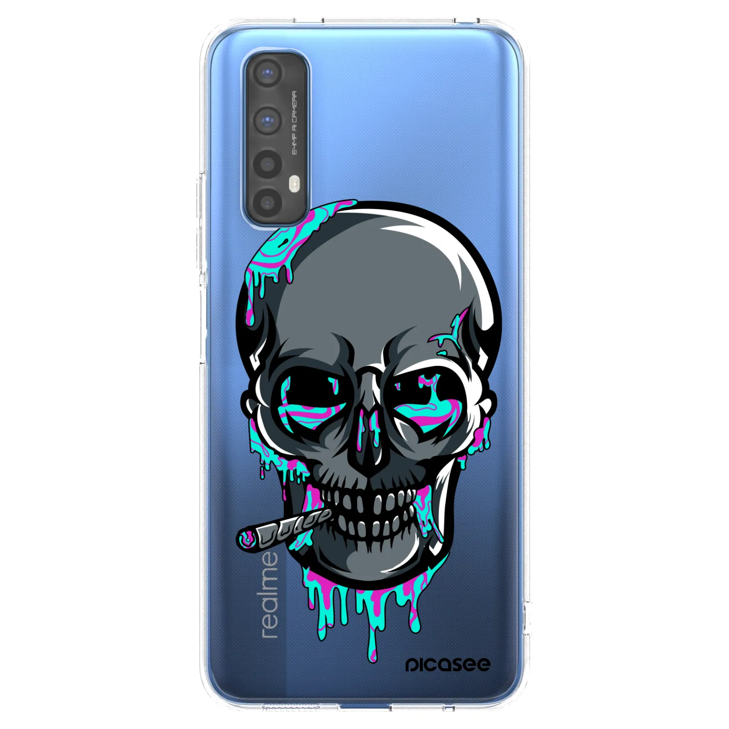 Picasee silikónový prehľadný obal pre Realme 7 - EARTH - Lebka 3.0