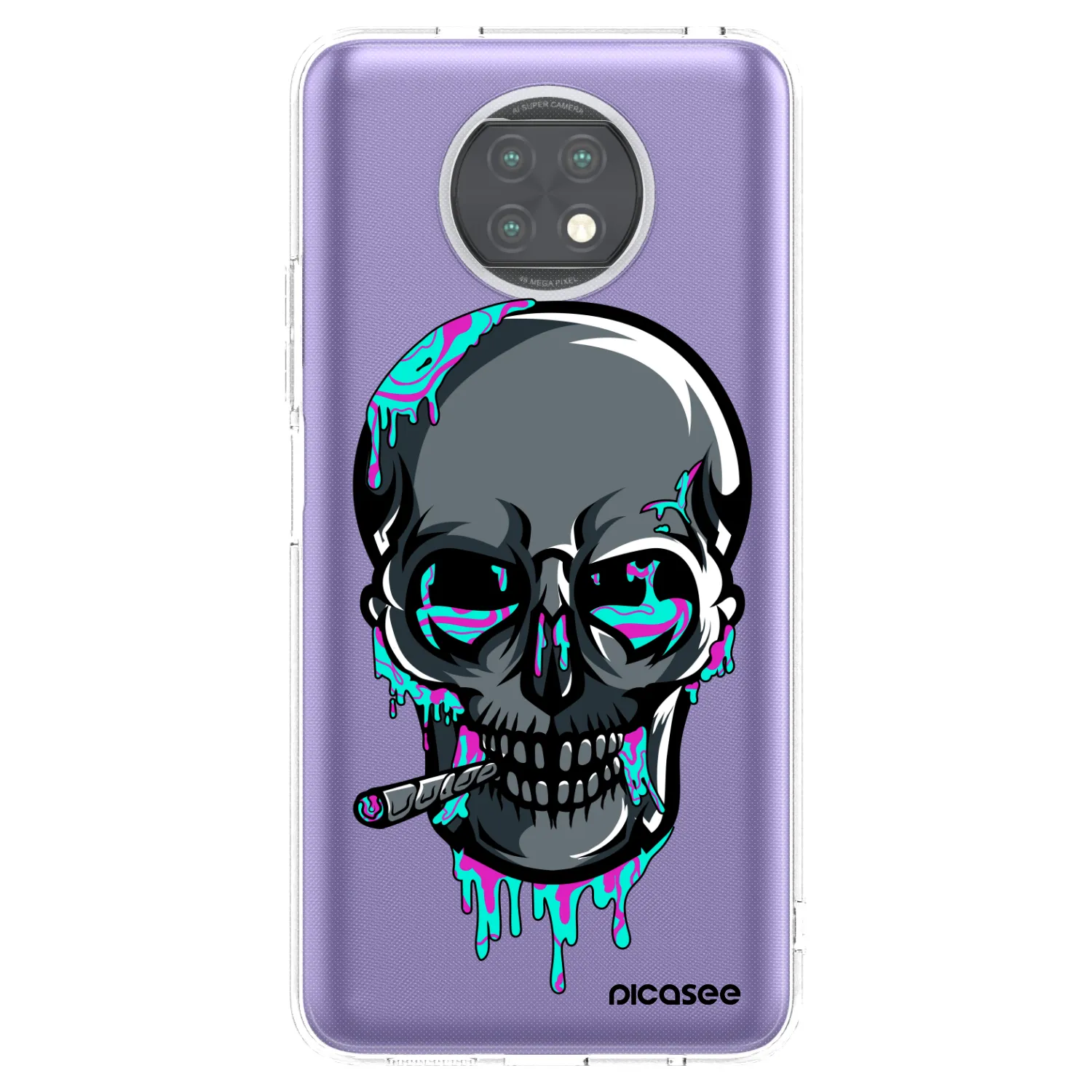 Silikónový prehľadný obal pre Xiaomi Redmi Note 9T - EARTH - Lebka 3.0