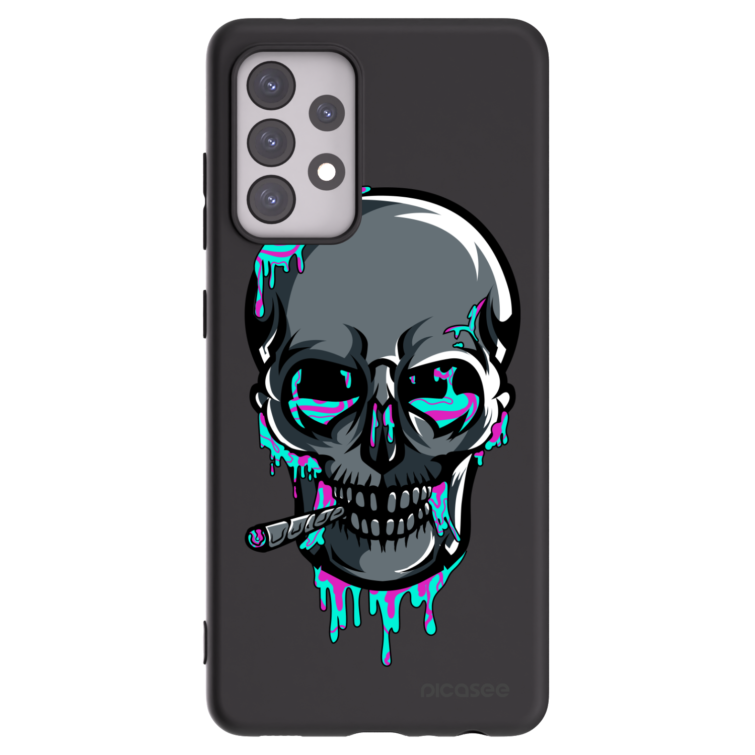 Picasee silikónový čierny obal pre Samsung Galaxy A52s 5G A528B - EARTH - Lebka 3.0