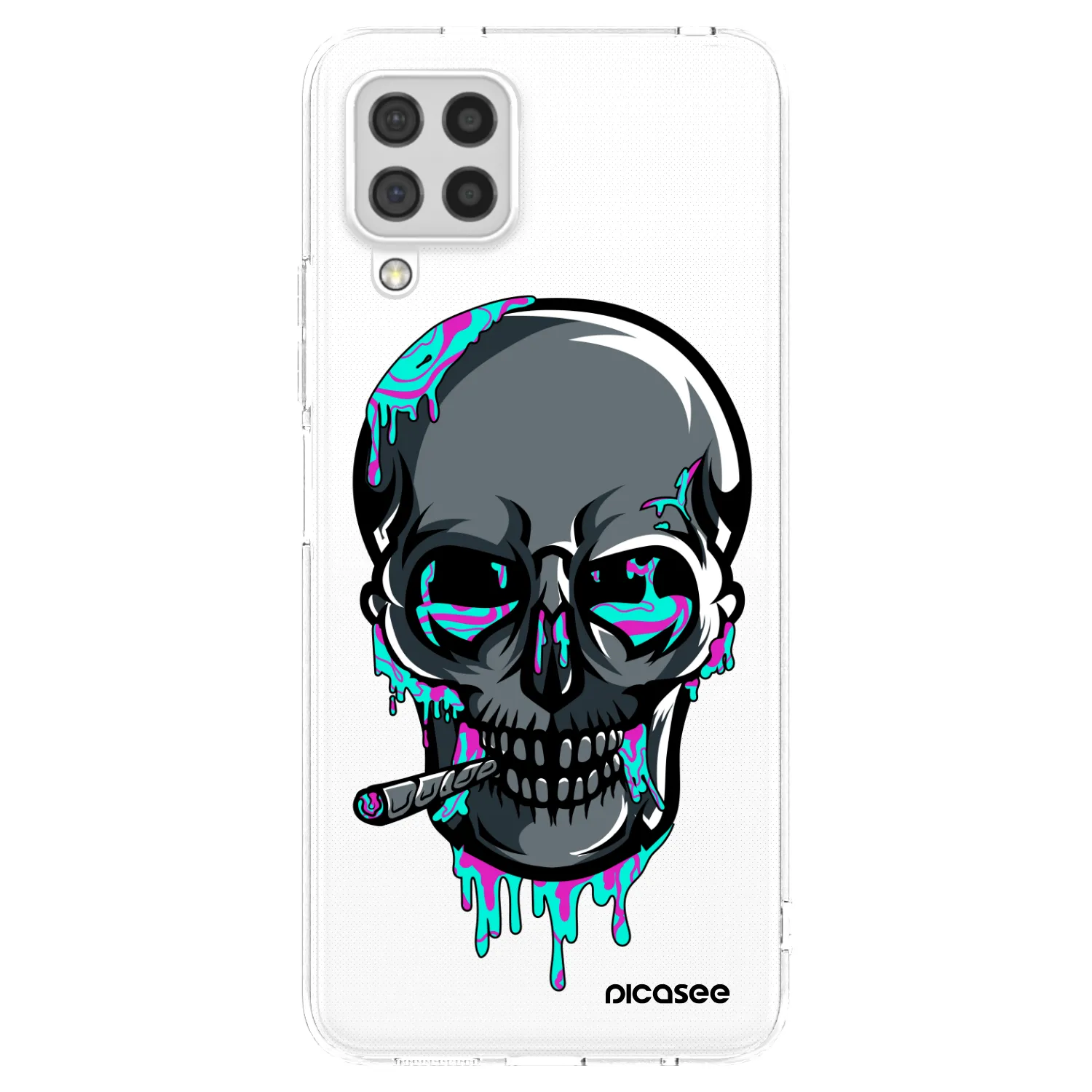 Picasee silikónový prehľadný obal pre Samsung Galaxy A22 A225F 4G - EARTH - Lebka 3.0