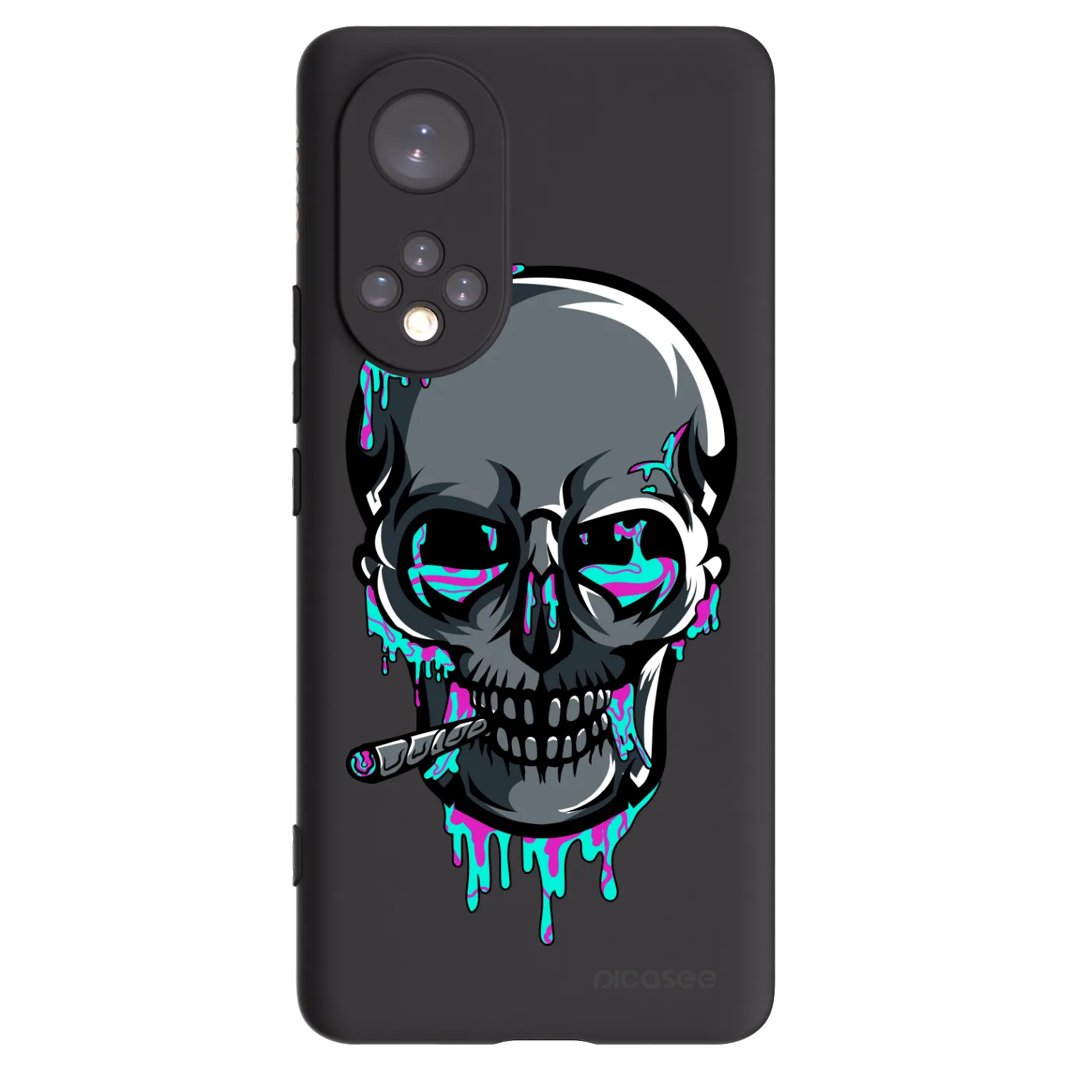 Picasee silikónový čierny obal pre Honor 50 5G - EARTH - Lebka 3.0