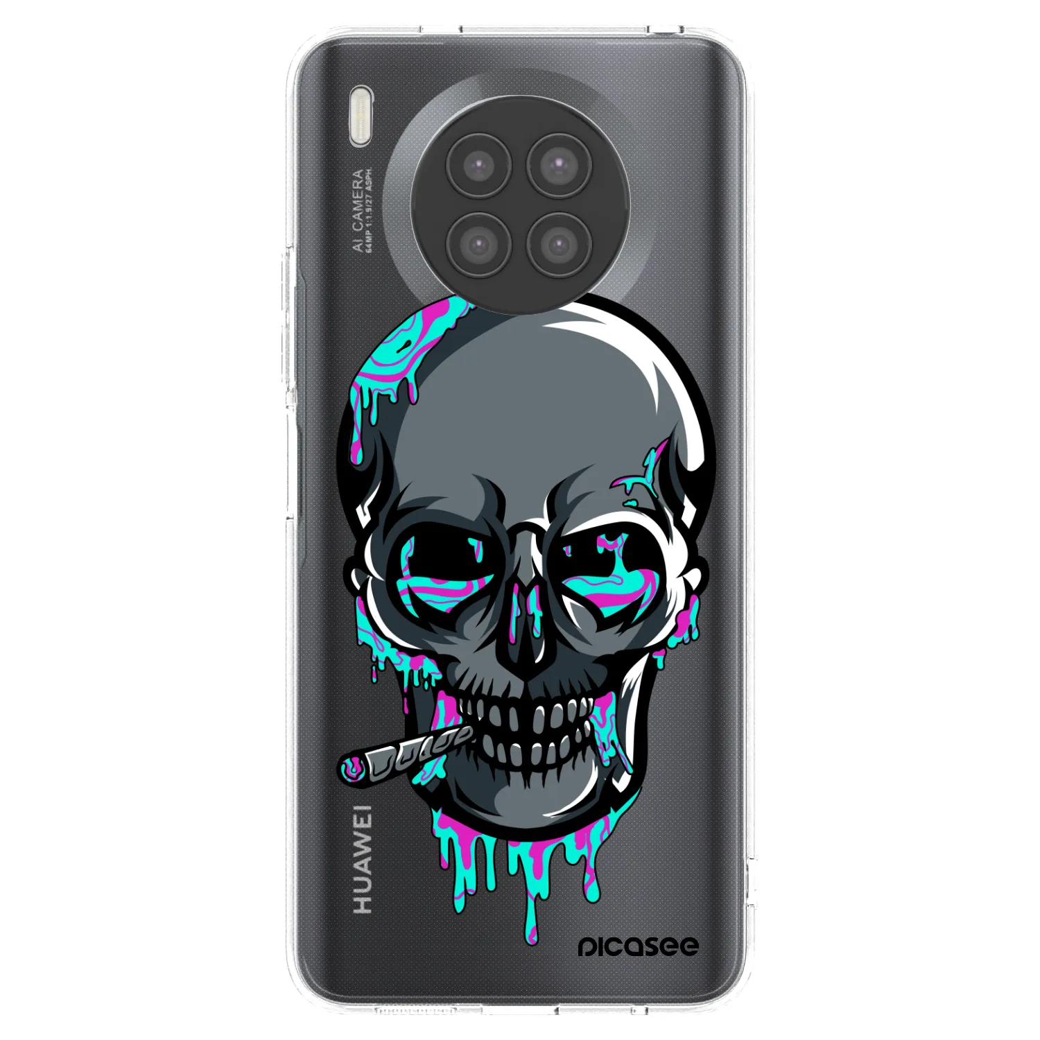 Silikónový prehľadný obal pre Huawei Nova 8i - EARTH - Lebka 3.0