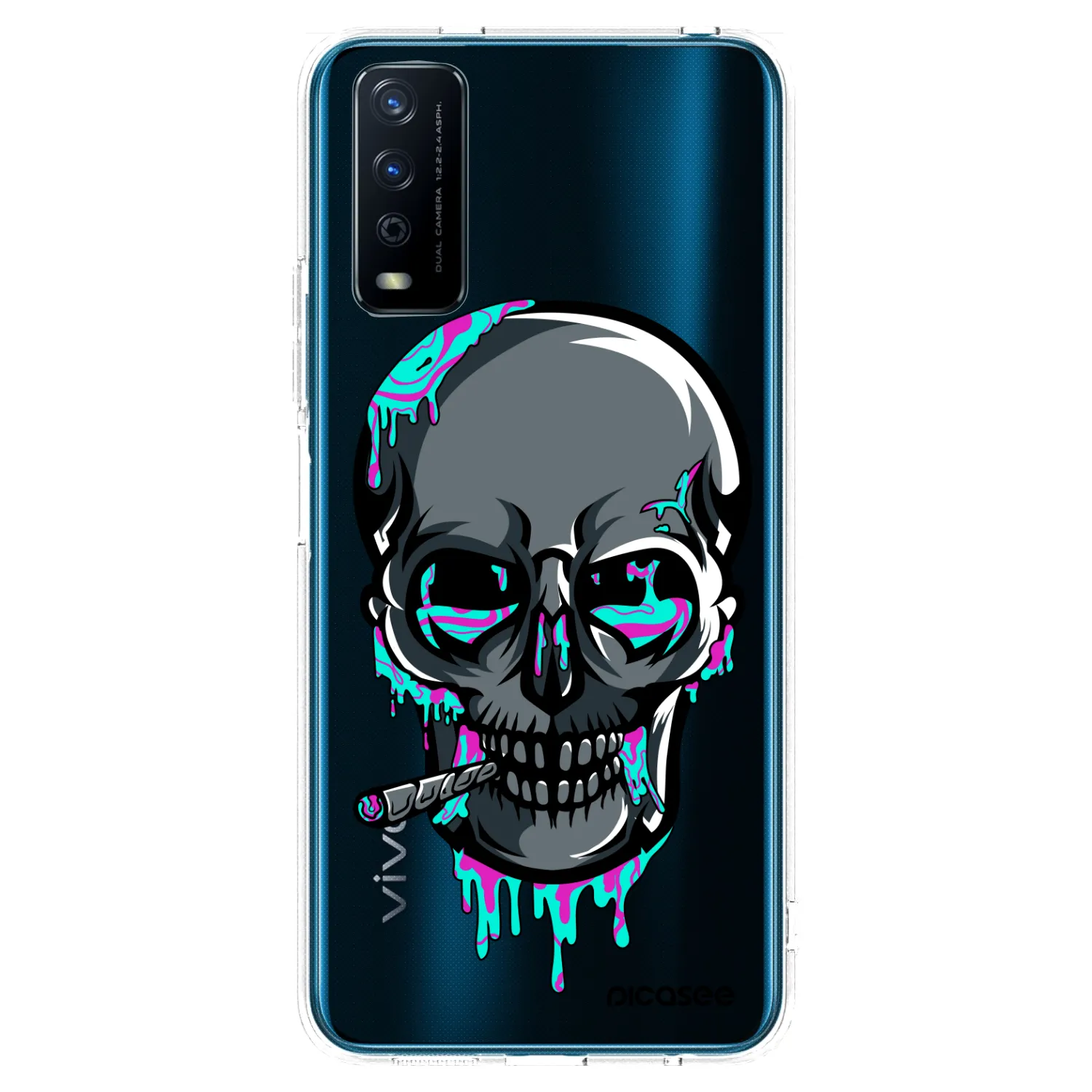 Picasee silikónový prehľadný obal pre Vivo Y11s - EARTH - Lebka 3.0