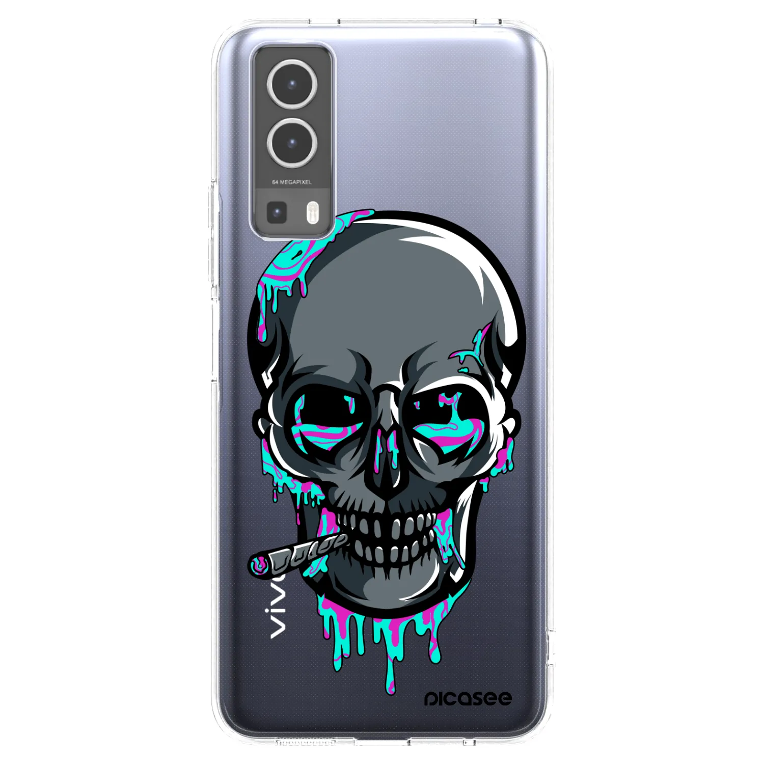 Picasee silikónový prehľadný obal pre Vivo Y72 5G - EARTH - Lebka 3.0