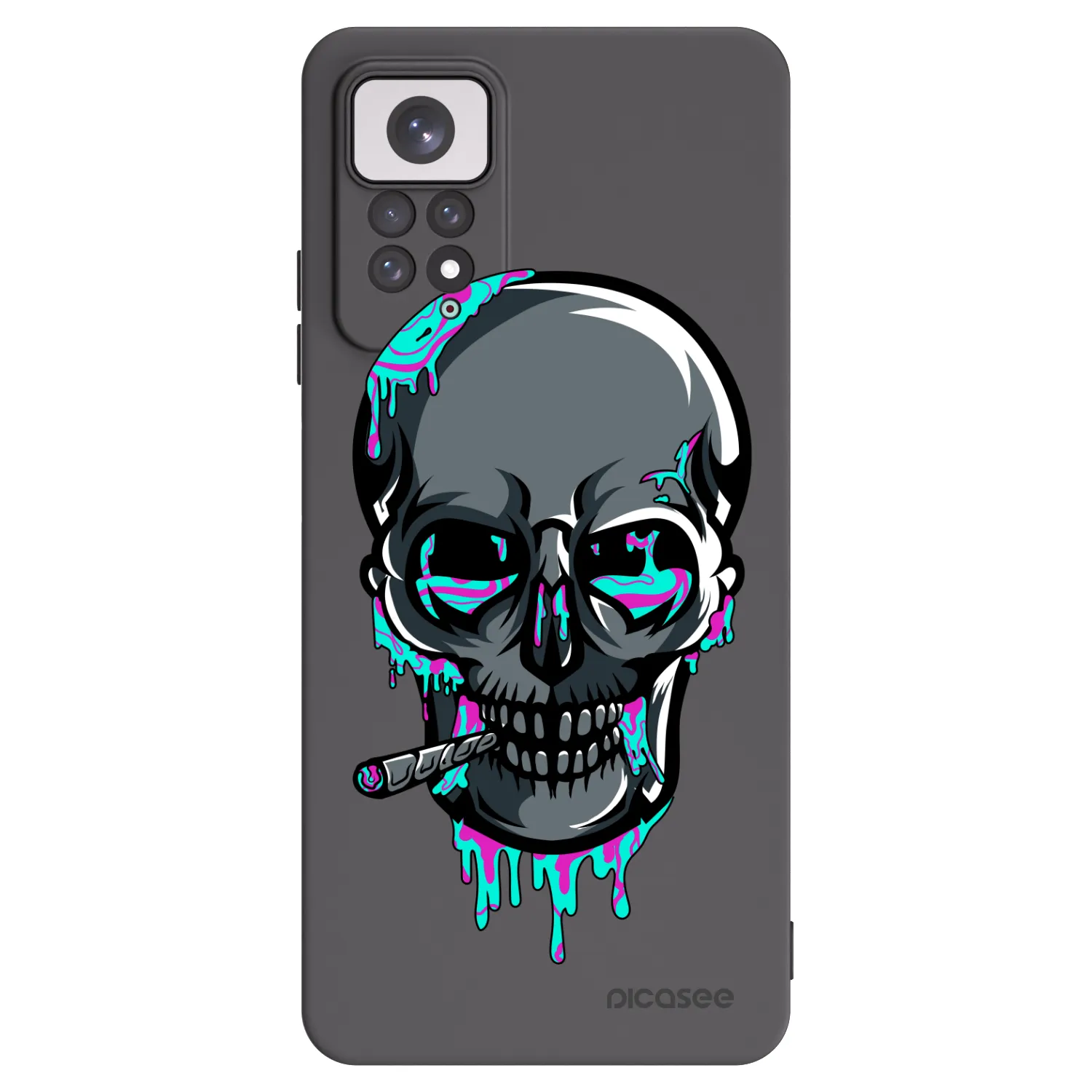 Picasee silikónový čierny obal pre Xiaomi Redmi Note 11 - EARTH - Lebka 3.0