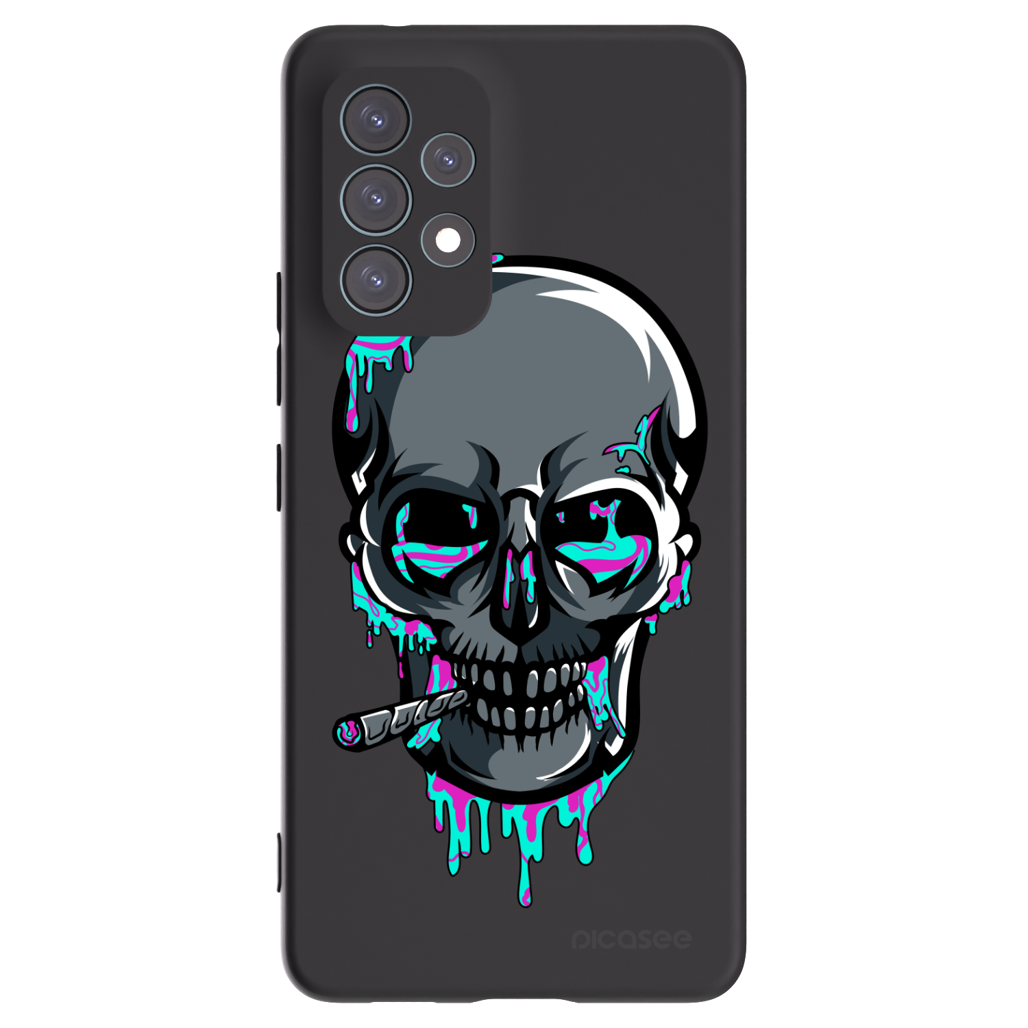 Picasee silikónový čierny obal pre Samsung Galaxy A53 5G A536 - EARTH - Lebka 3.0