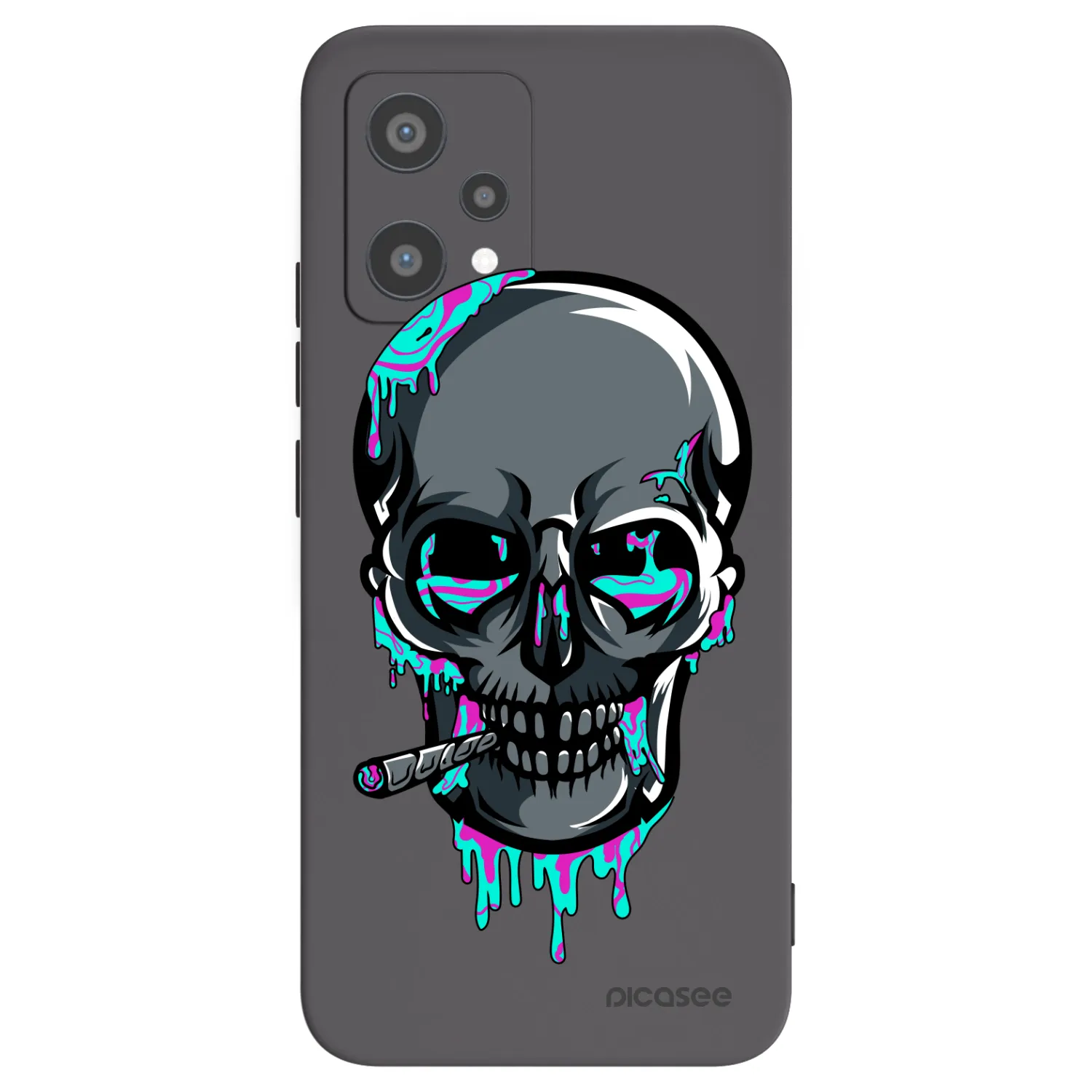 Picasee silikónový čierny obal pre Realme 9 Pro 5G - EARTH - Lebka 3.0