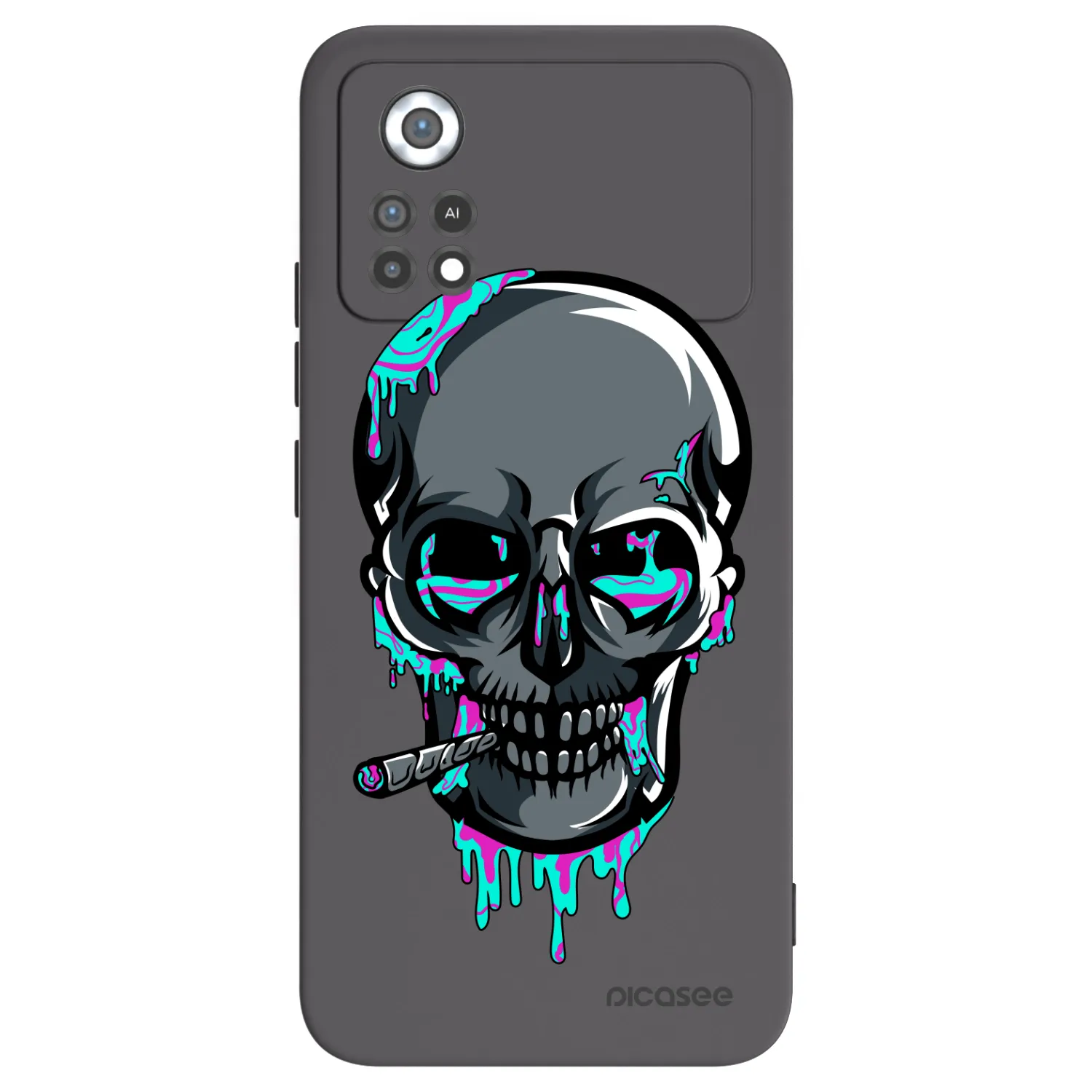 Picasee silikónový čierny obal pre Xiaomi Poco X4 Pro 5G - EARTH - Lebka 3.0