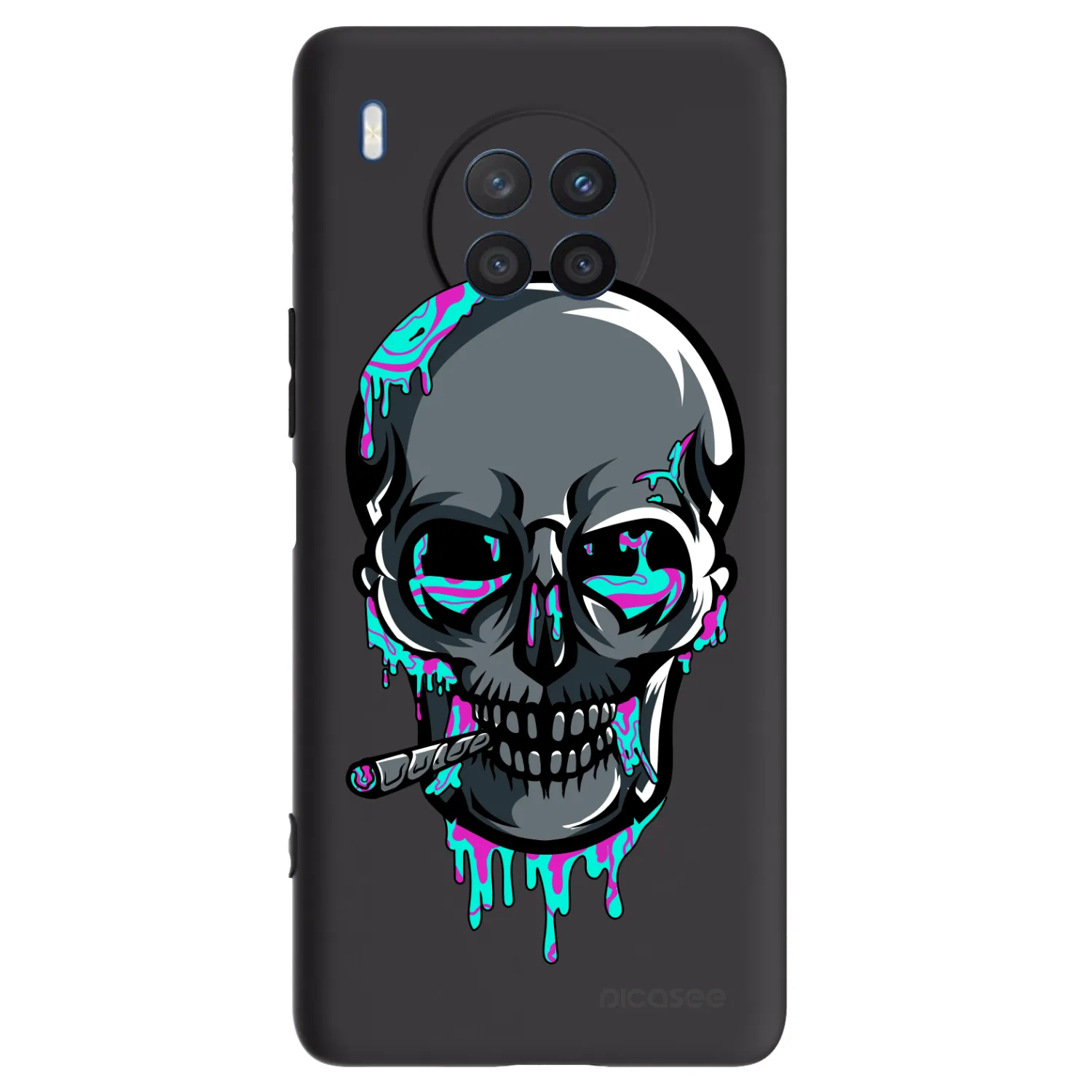 Picasee silikónový čierny obal pre Honor 50 Lite - EARTH - Lebka 3.0