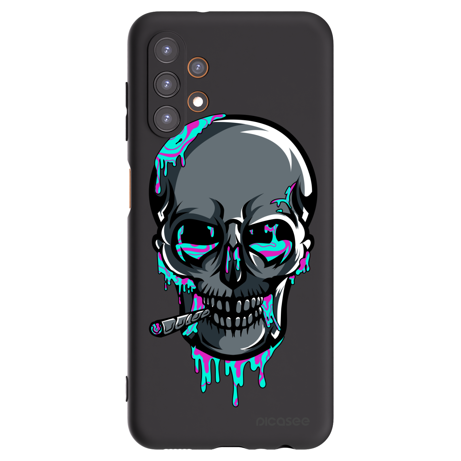 Picasee silikónový čierny obal pre Samsung Galaxy A13 4G A135 - EARTH - Lebka 3.0